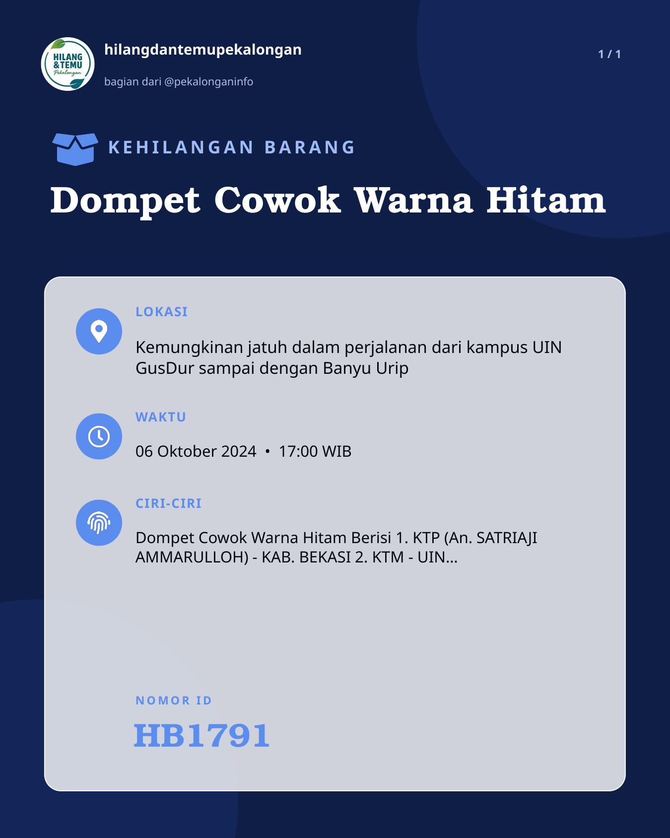 Slide laporan Dompet Cowok Warna Hitam (HB1791)