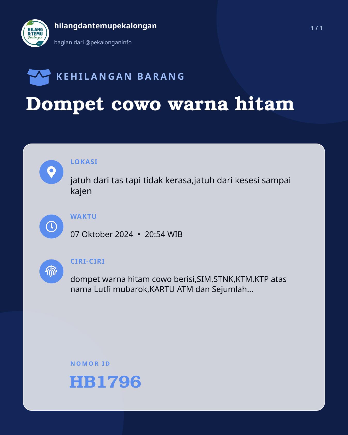 Slide laporan Dompet cowo warna hitam (HB1796)