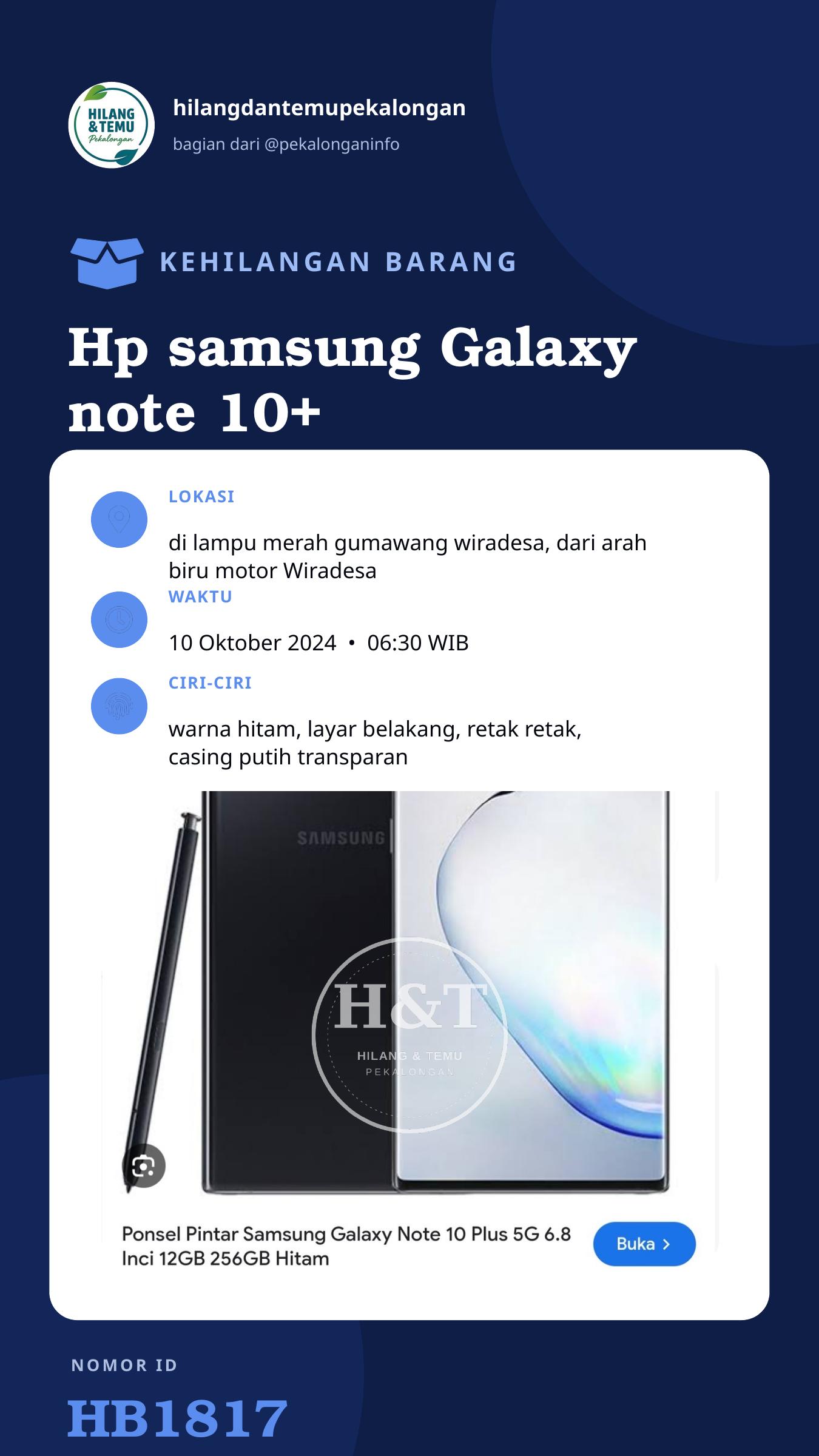 Story 9:16 laporan Hp samsung Galaxy note 10+