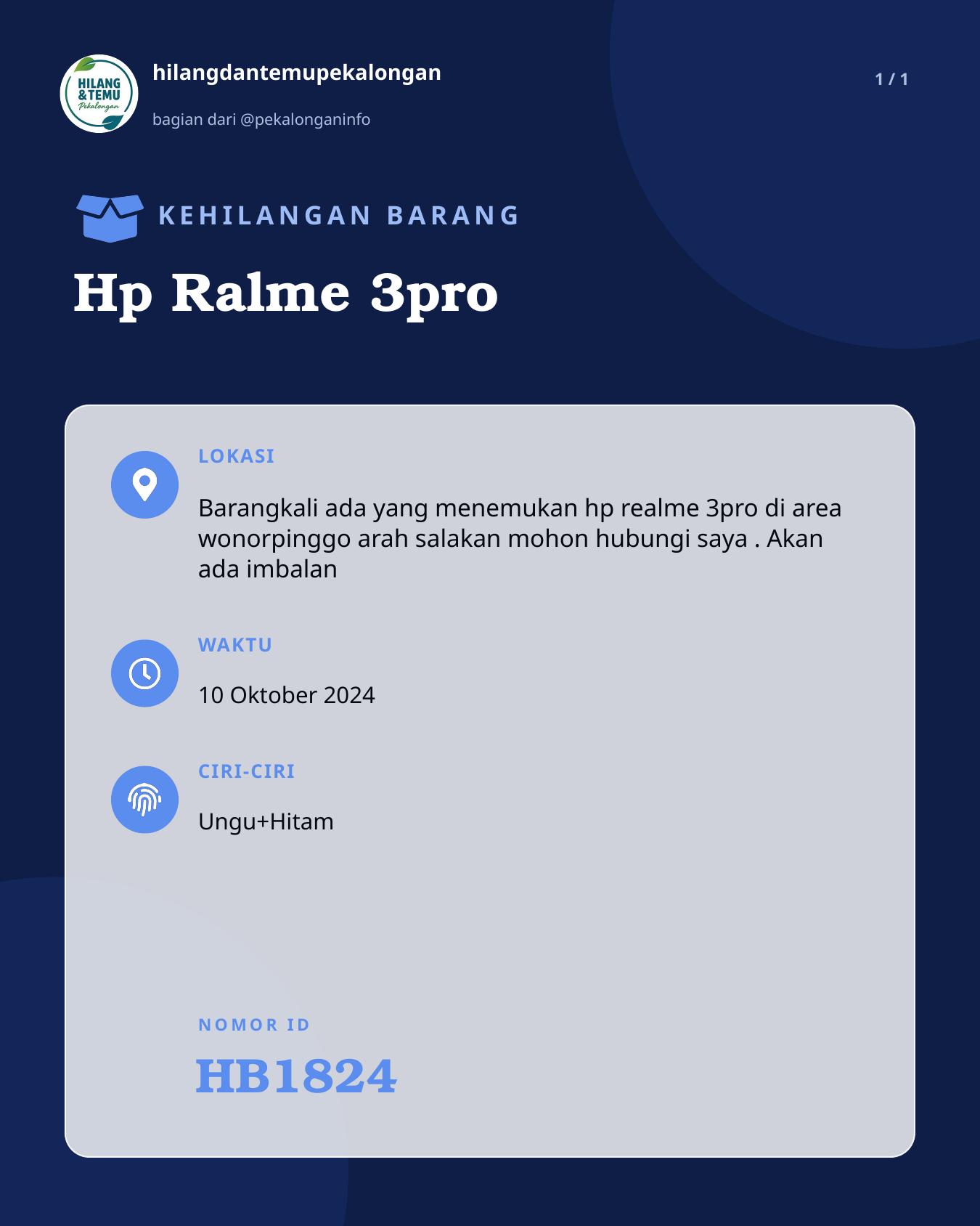 Slide laporan Hp Ralme 3pro (HB1824)