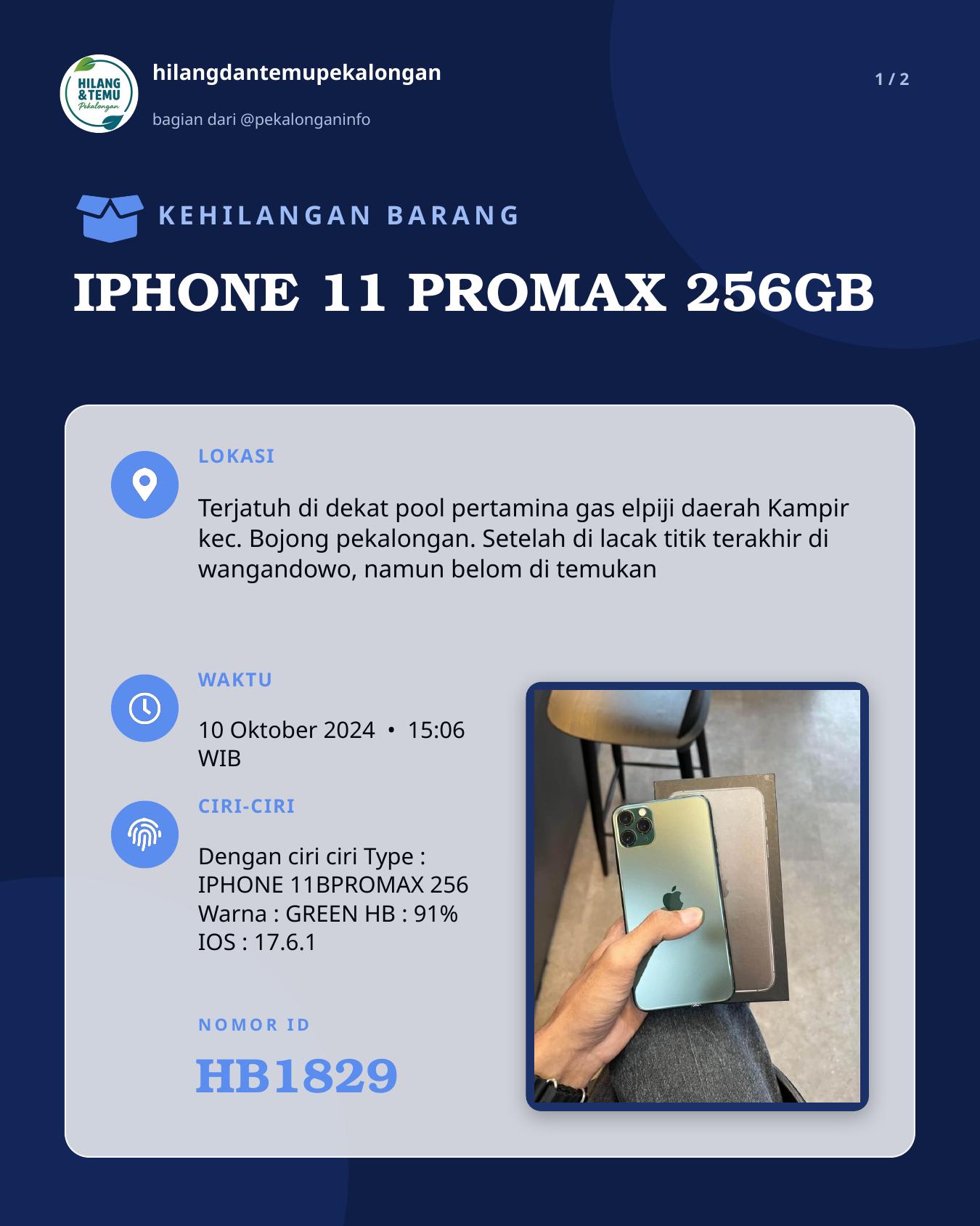 Slide 1 laporan IPHONE 11 PROMAX 256GB