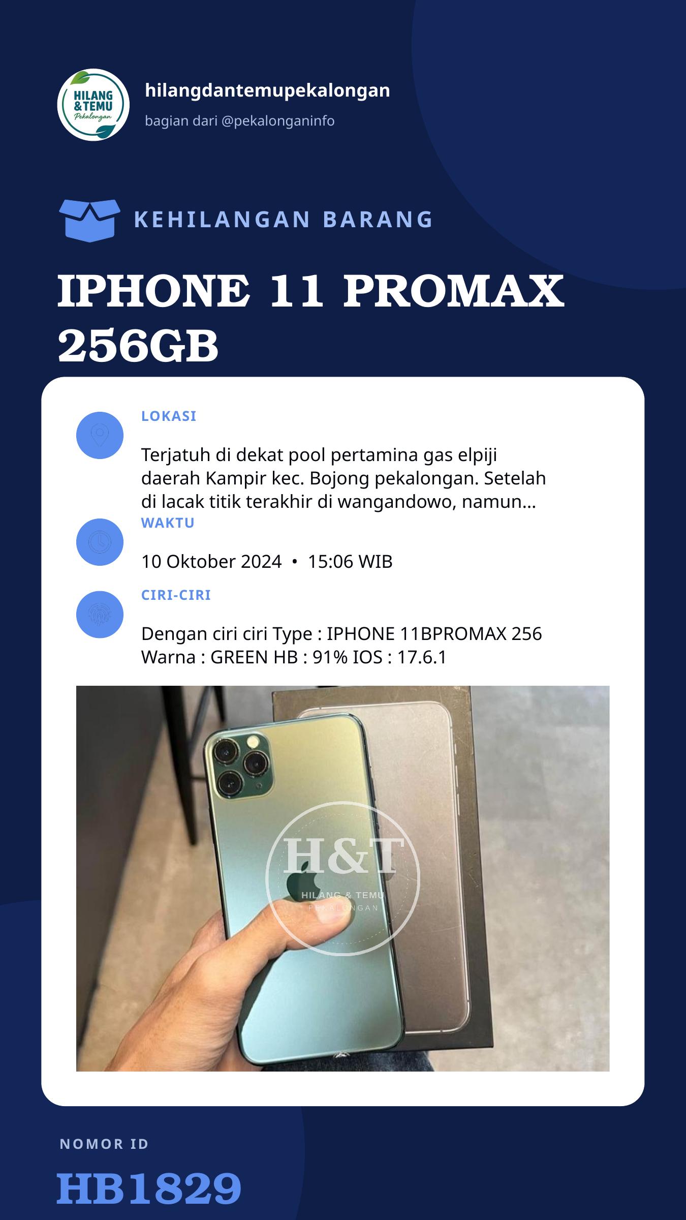 Story 9:16 laporan IPHONE 11 PROMAX 256GB