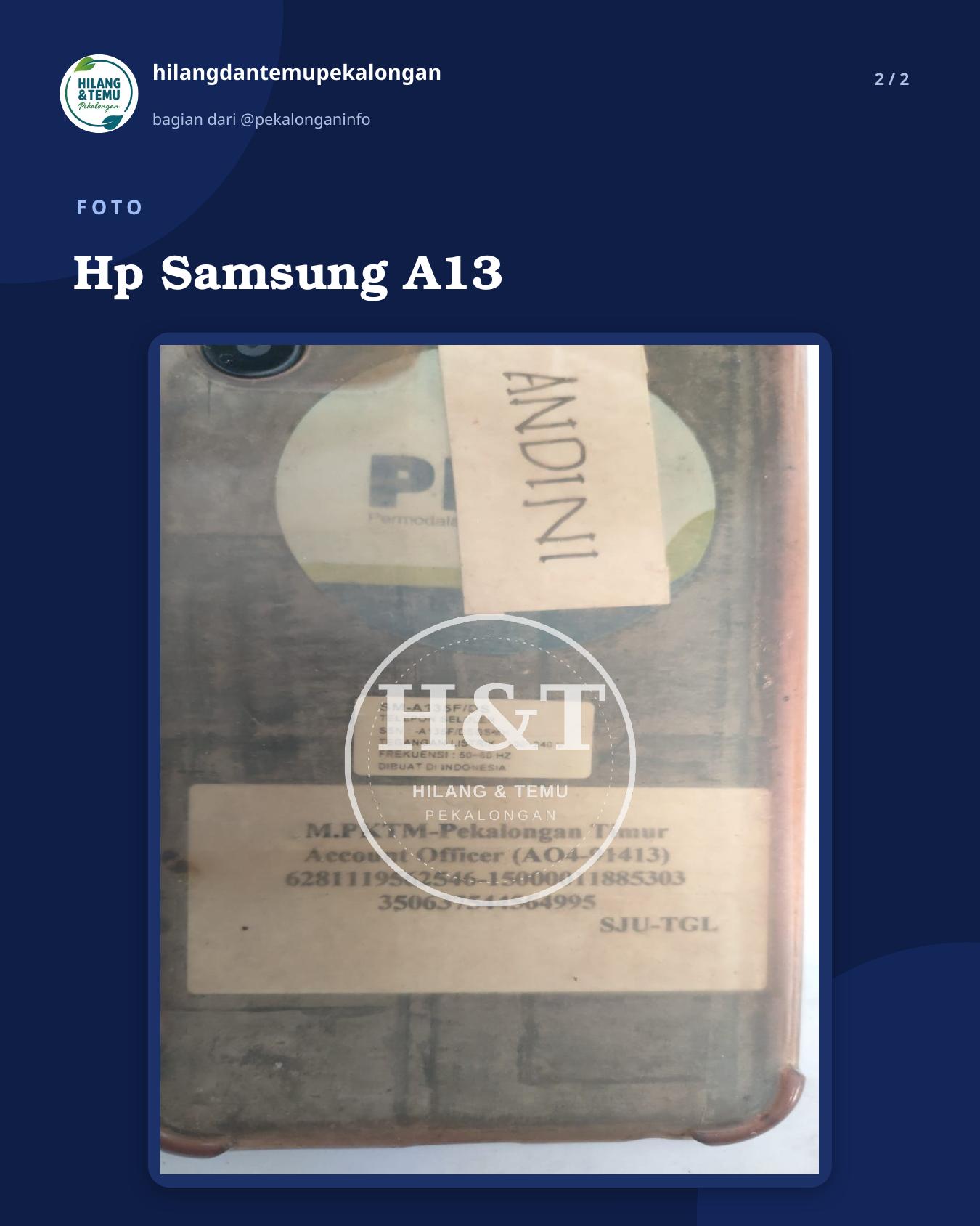 Slide 2 laporan Hp Samsung A13