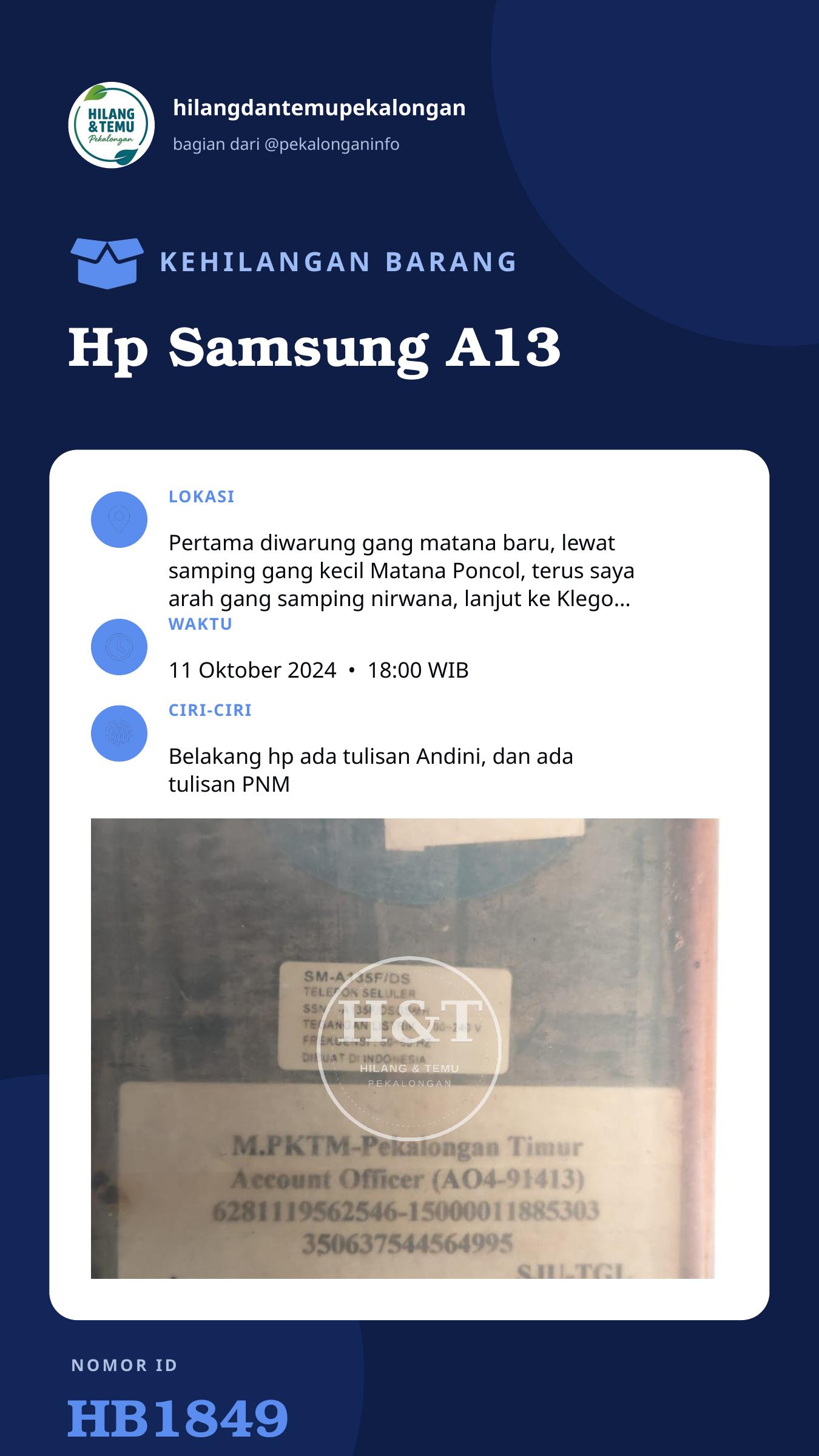 Story 9:16 laporan Hp Samsung A13