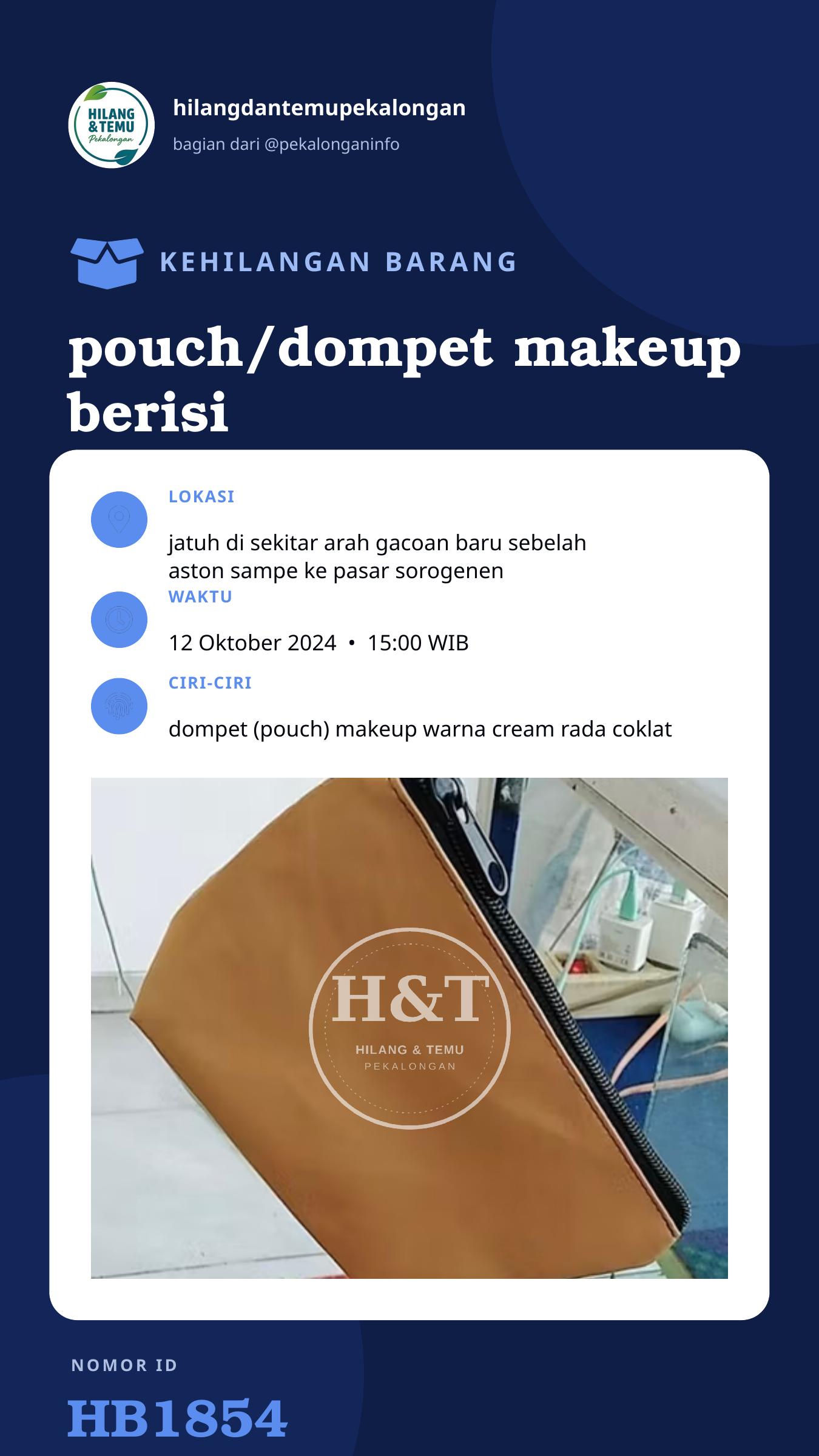 Story 9:16 laporan pouch/dompet makeup berisi alat makeup