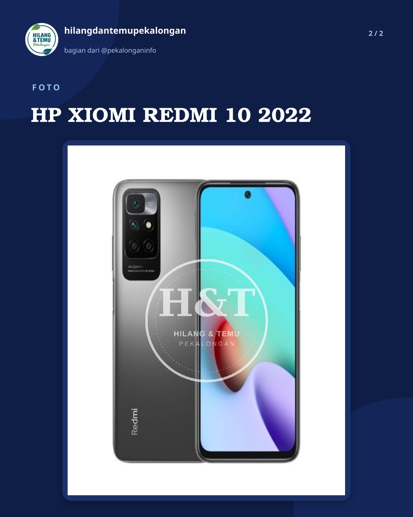 Slide 2 laporan HP XIOMI REDMI 10 2022