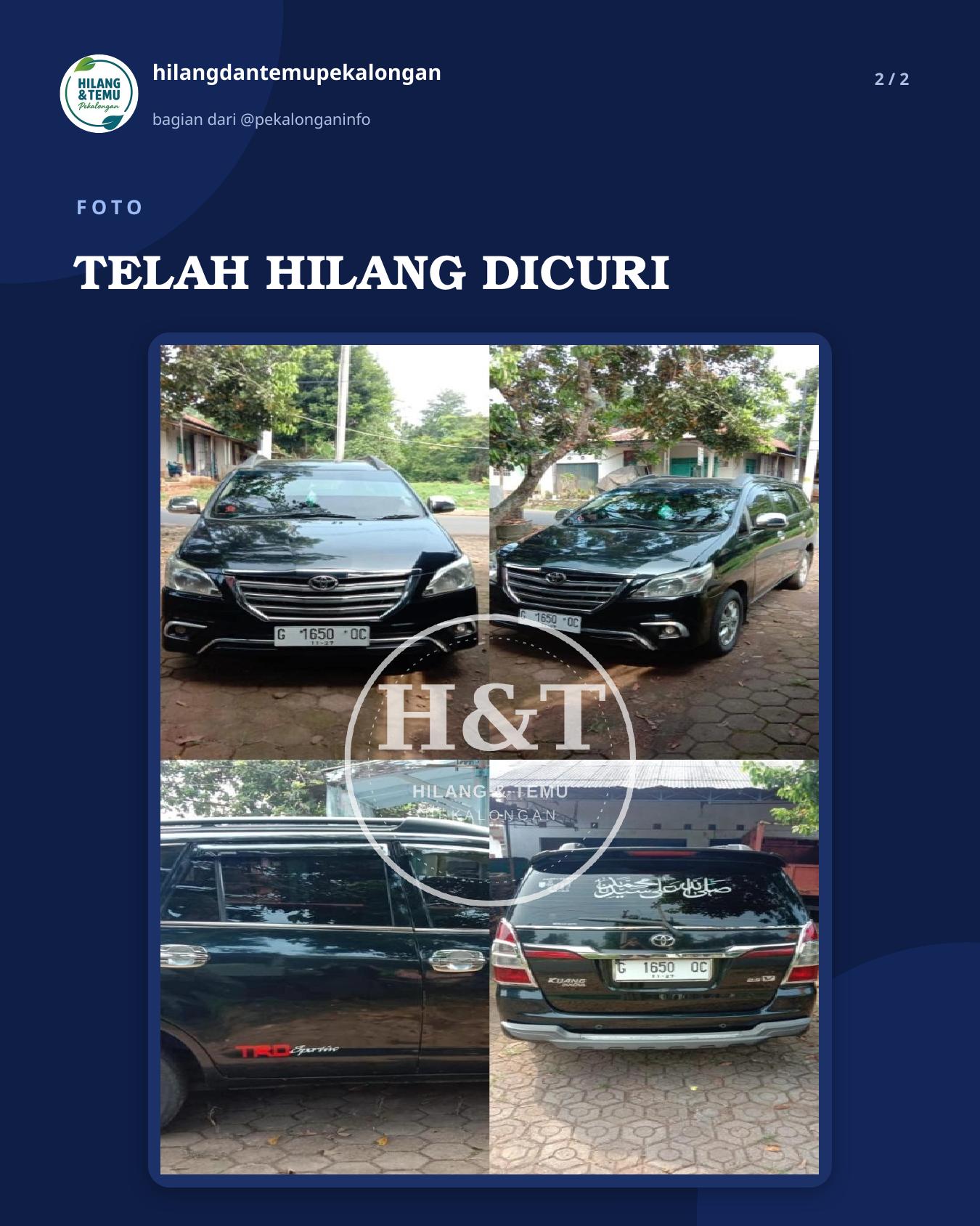 Slide 2 laporan TELAH HILANG DICURI