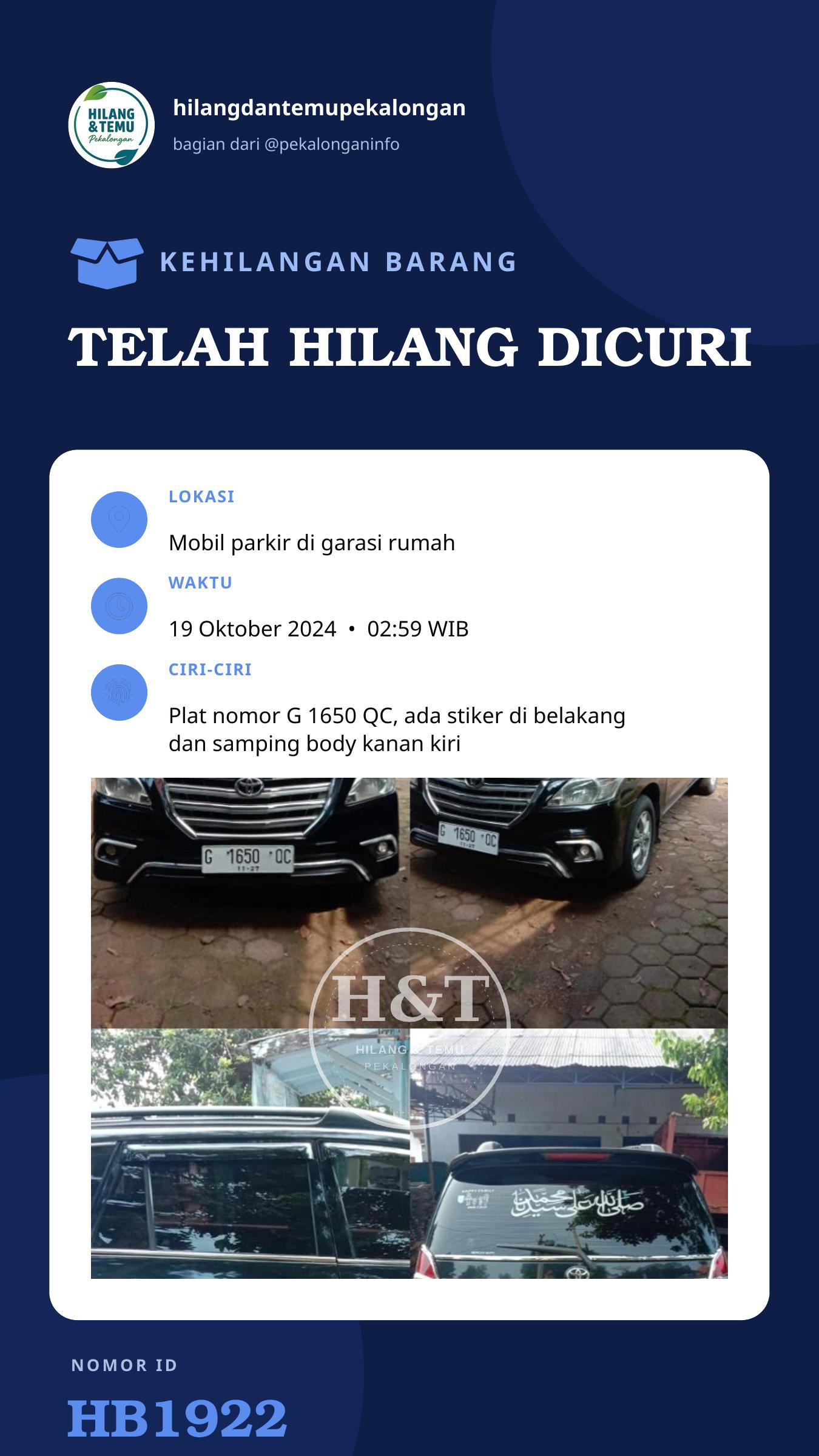 Story 9:16 laporan TELAH HILANG DICURI