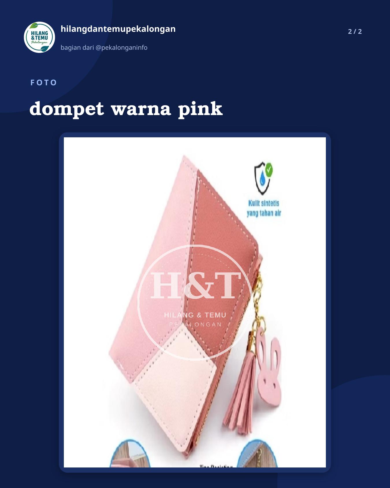 Slide 2 laporan dompet warna pink