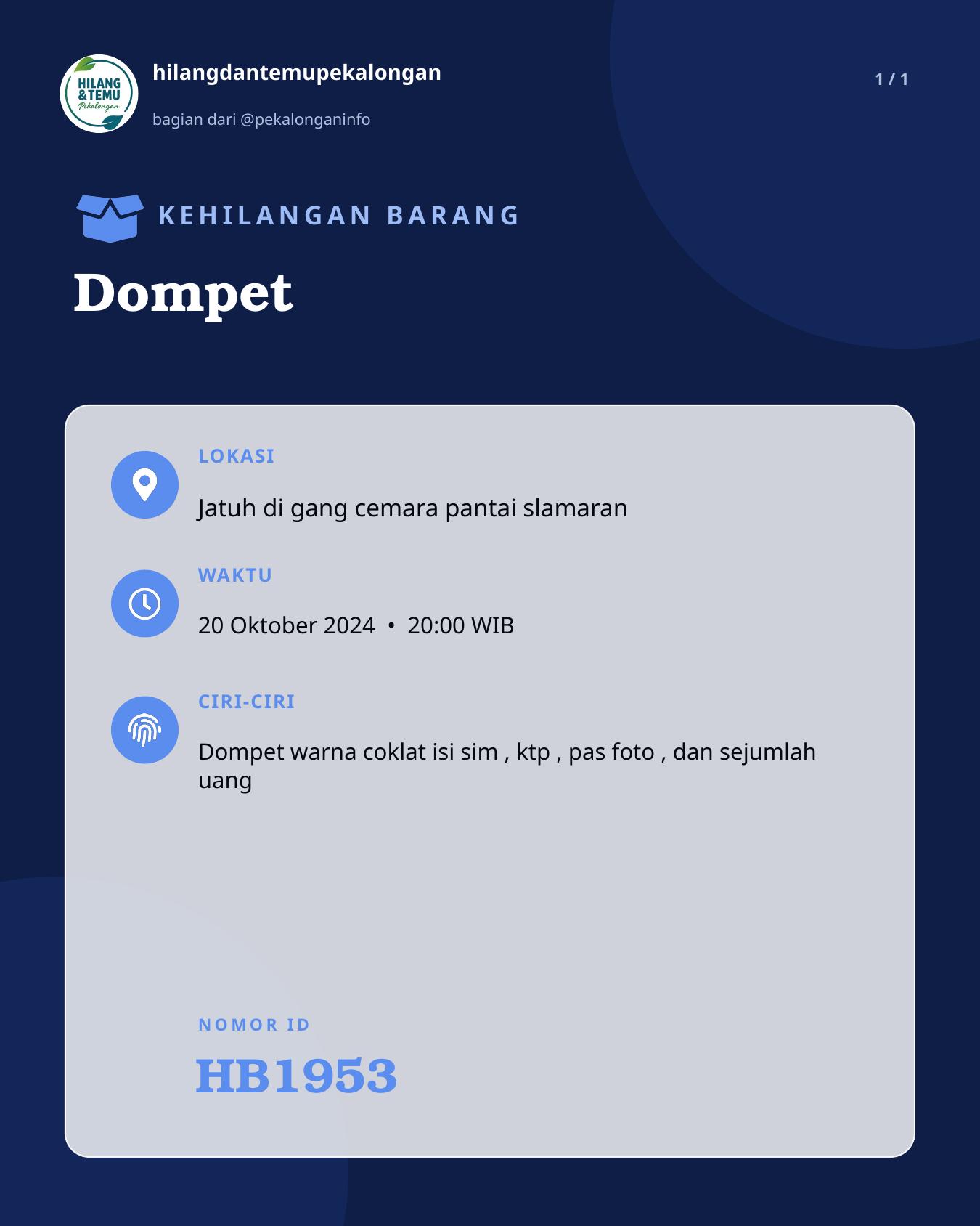 Slide laporan Dompet (HB1953)