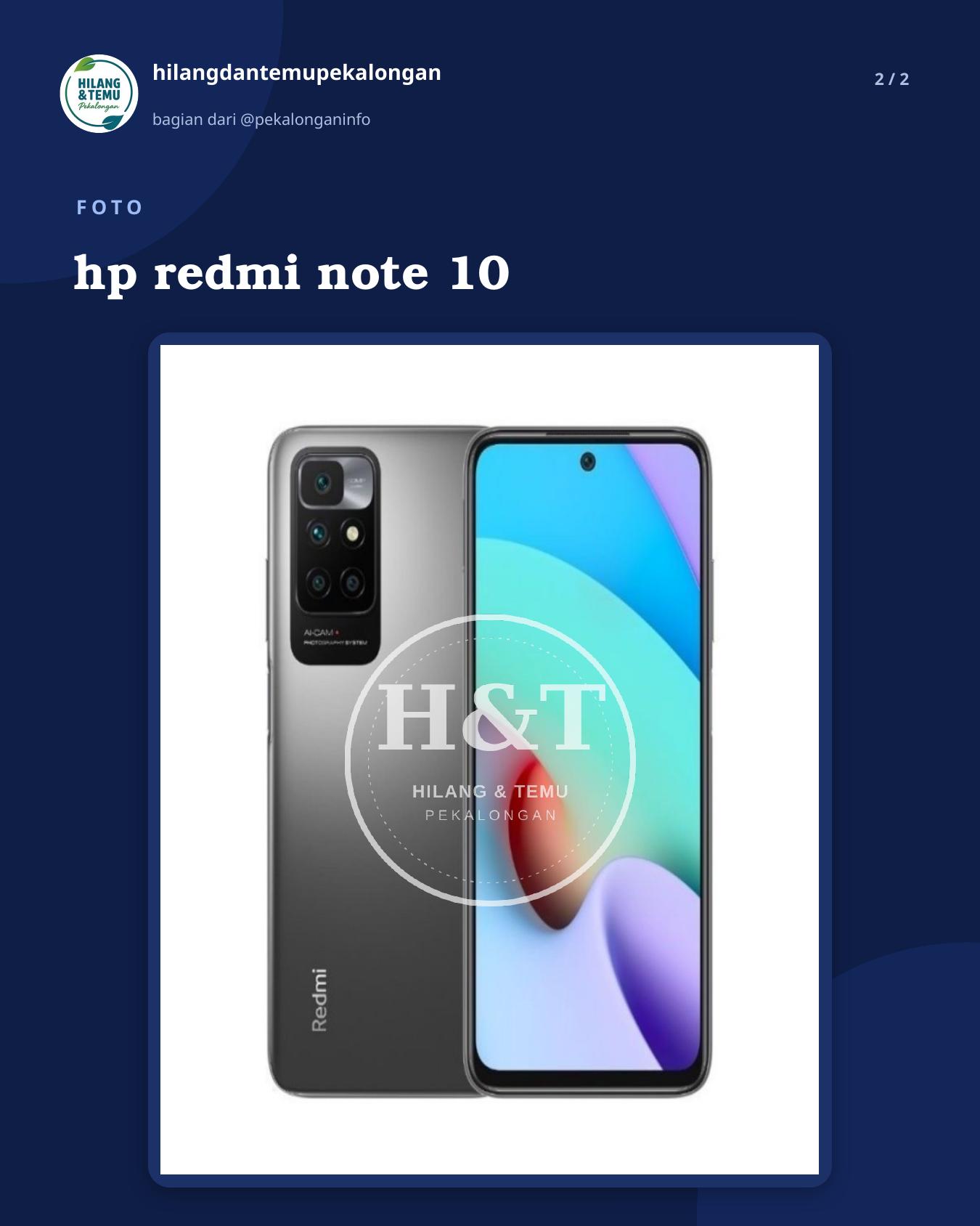 Slide 2 laporan hp redmi note 10