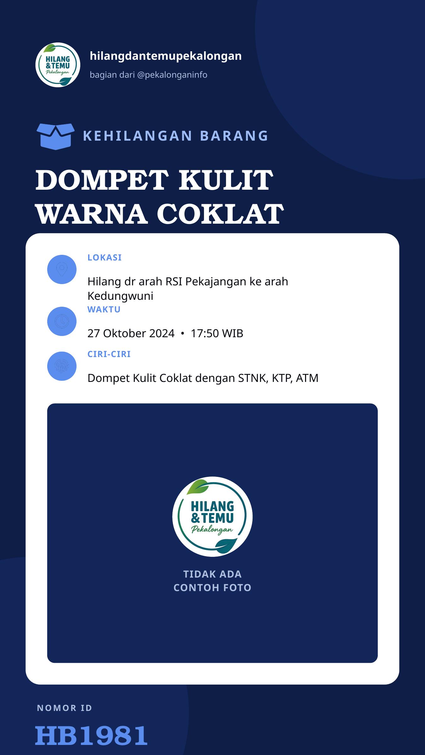 Story 9:16 laporan DOMPET KULIT WARNA COKLAT