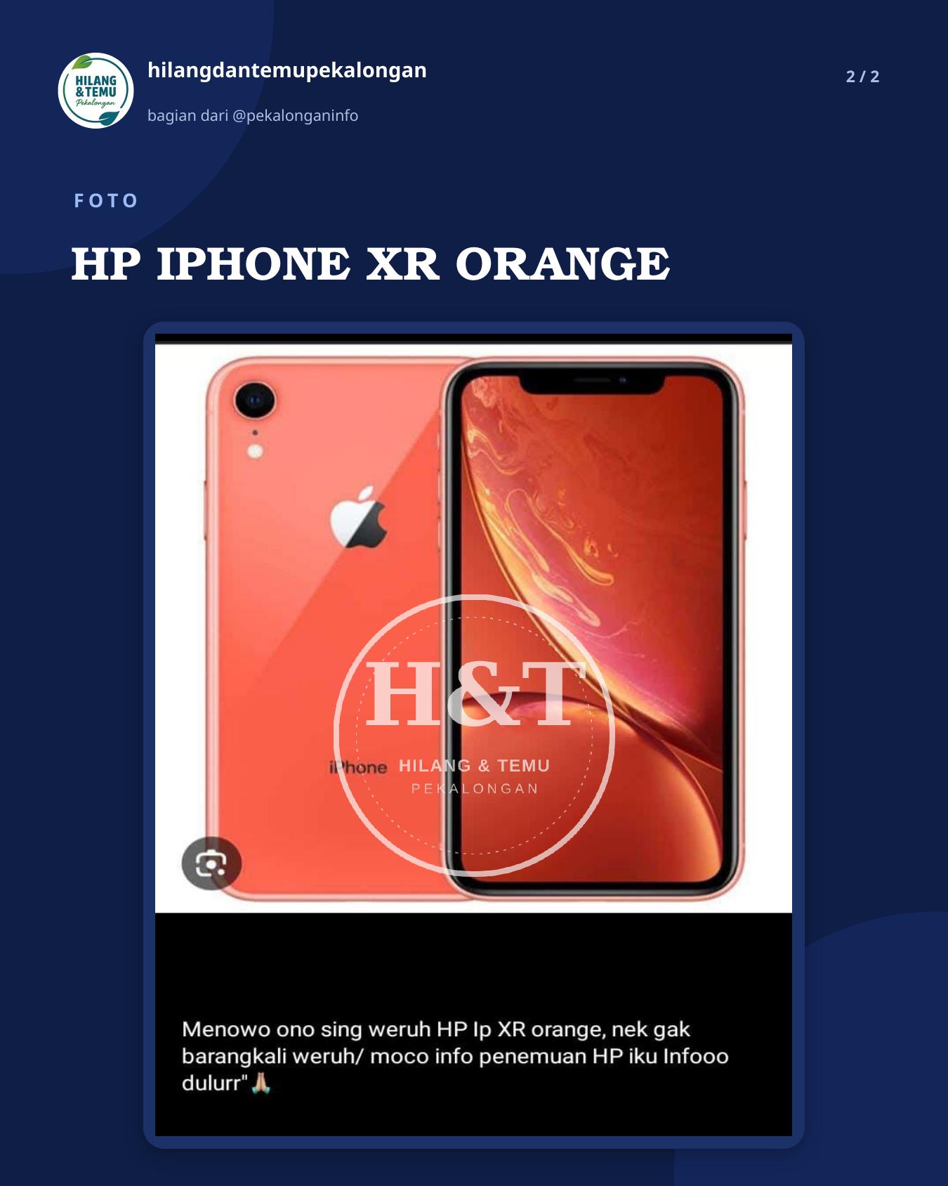 Slide 2 laporan HP IPHONE XR ORANGE