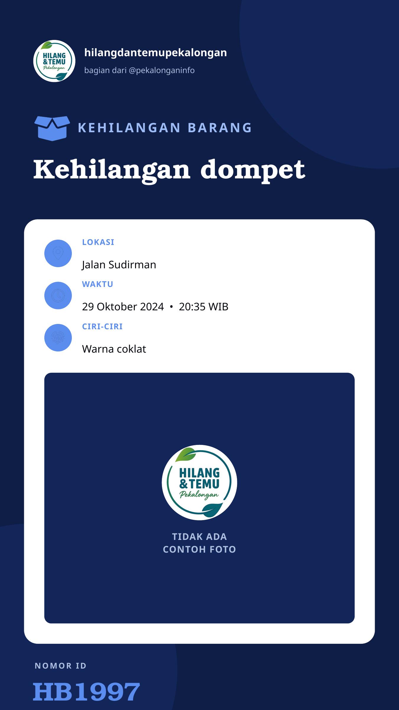 Story 9:16 laporan Kehilangan dompet