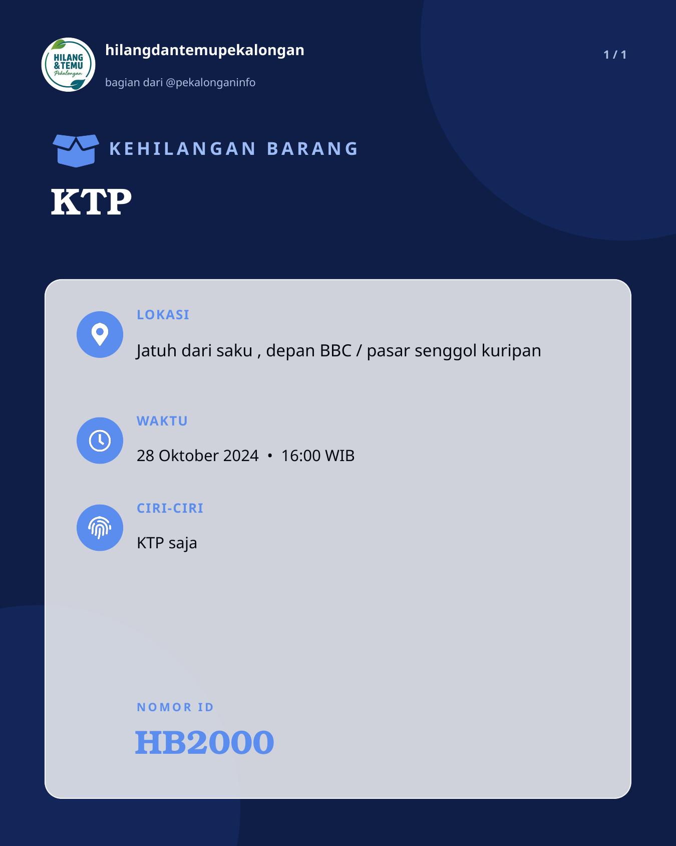 Slide laporan KTP (HB2000)