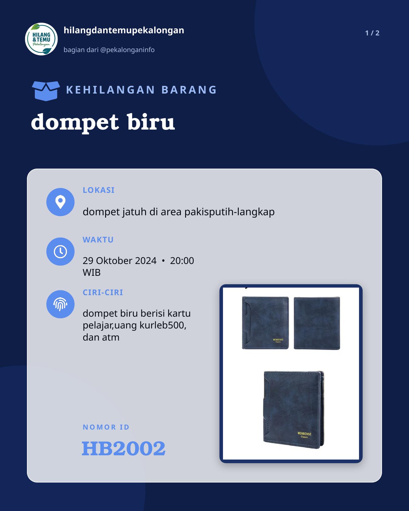 Slide 1 laporan dompet biru