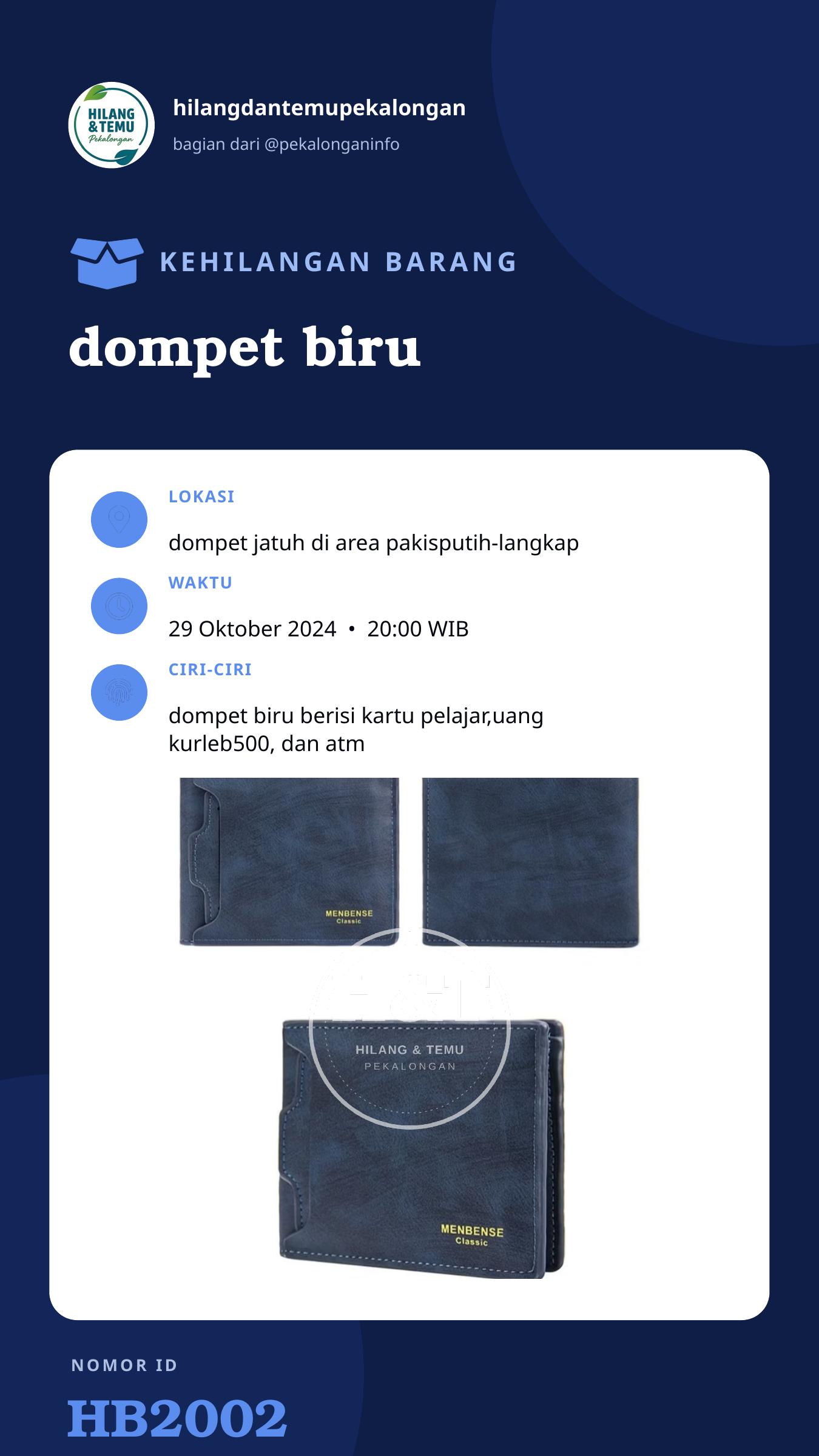 Story 9:16 laporan dompet biru