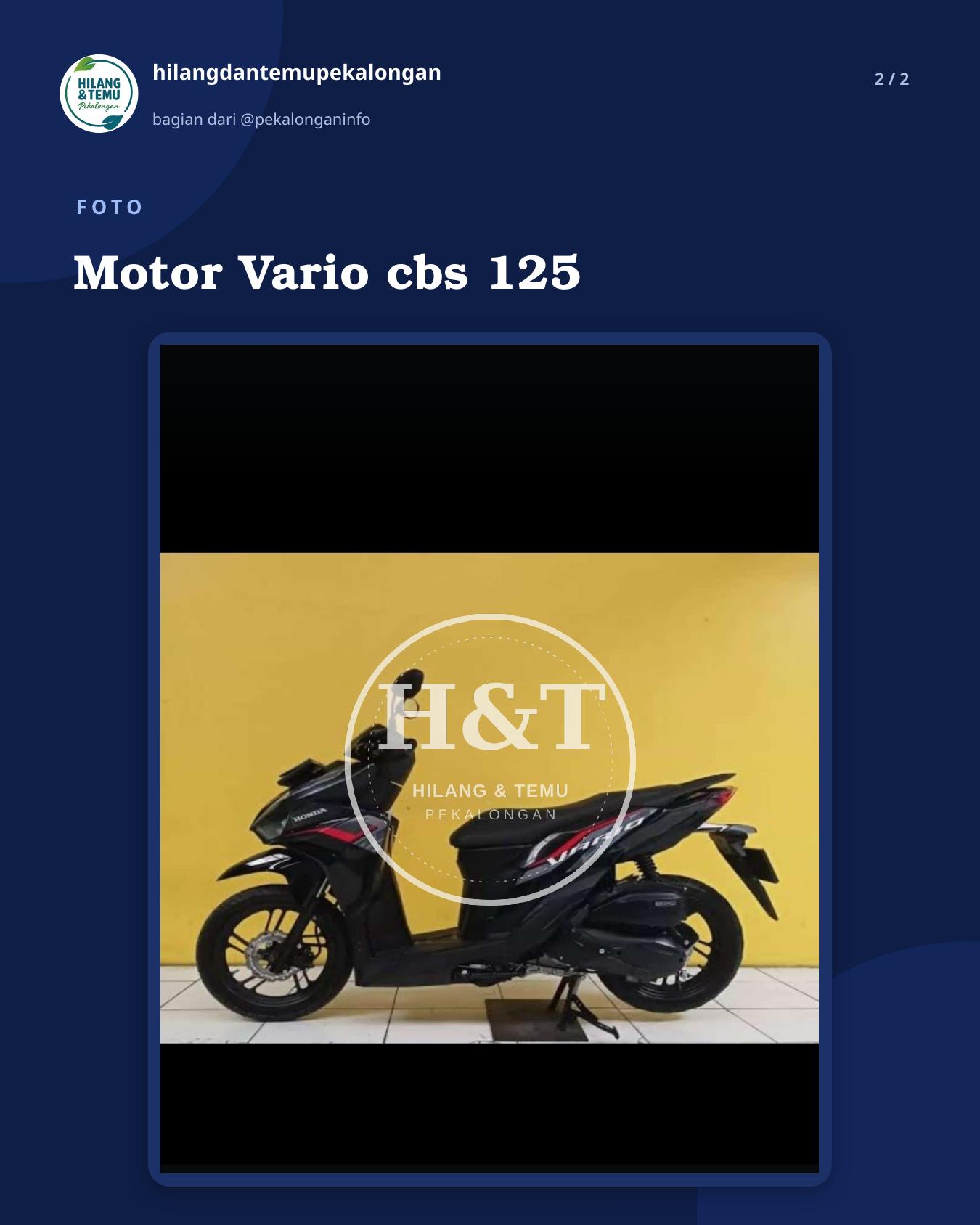 Slide 2 laporan Motor Vario cbs 125