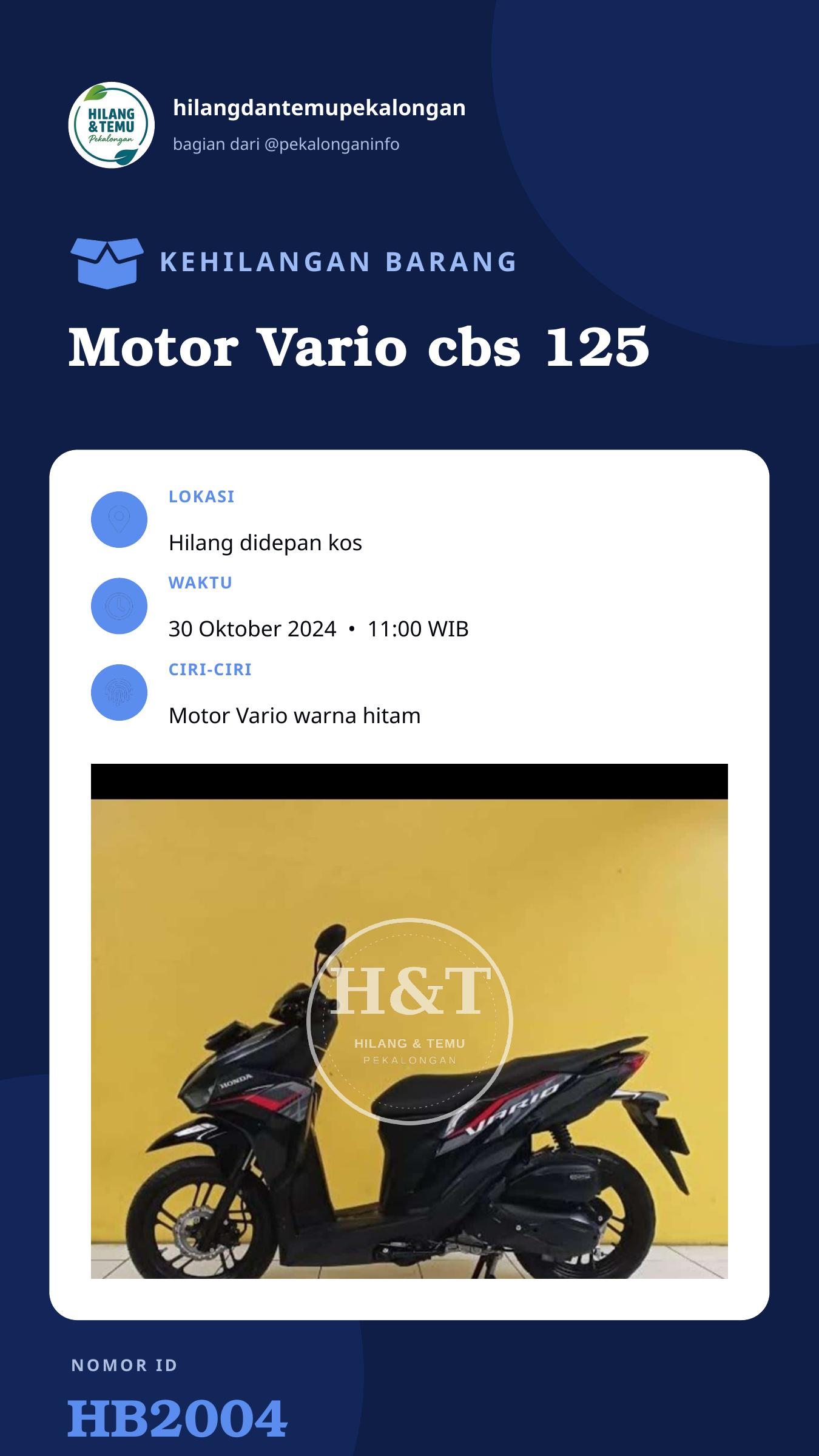 Story 9:16 laporan Motor Vario cbs 125