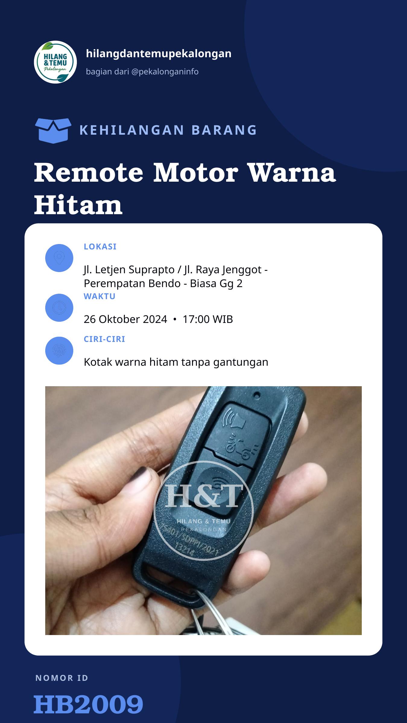 Story 9:16 laporan Remote Motor Warna Hitam