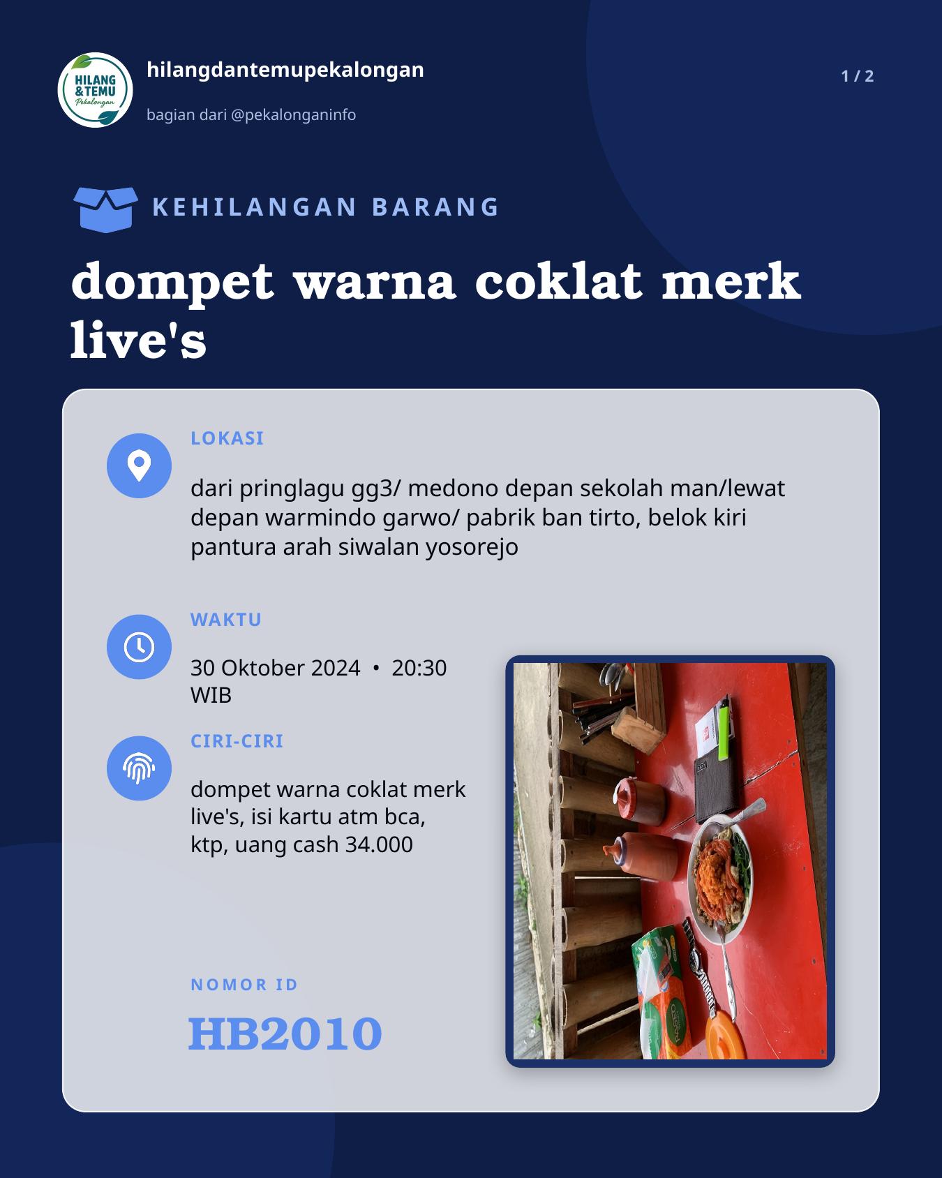 Slide 1 laporan dompet warna coklat merk live's