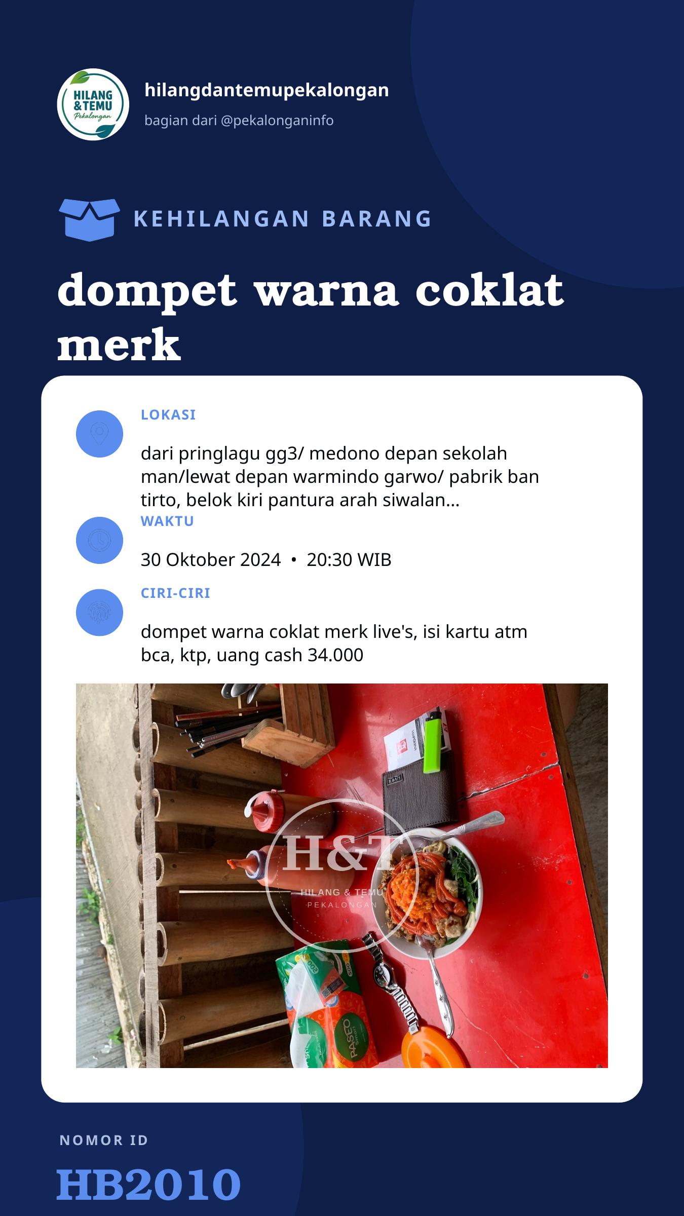Story 9:16 laporan dompet warna coklat merk live's