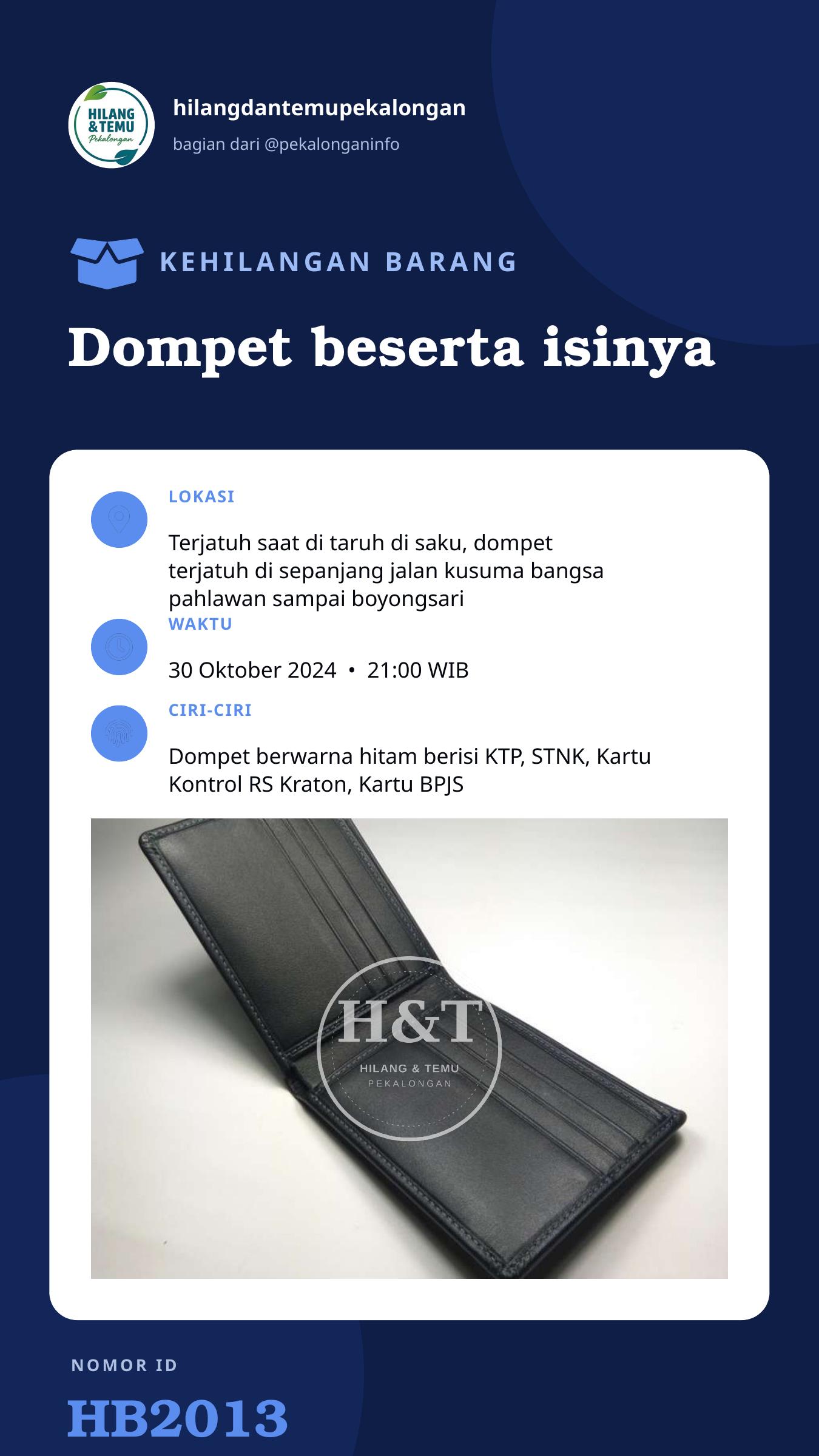 Story 9:16 laporan Dompet beserta isinya