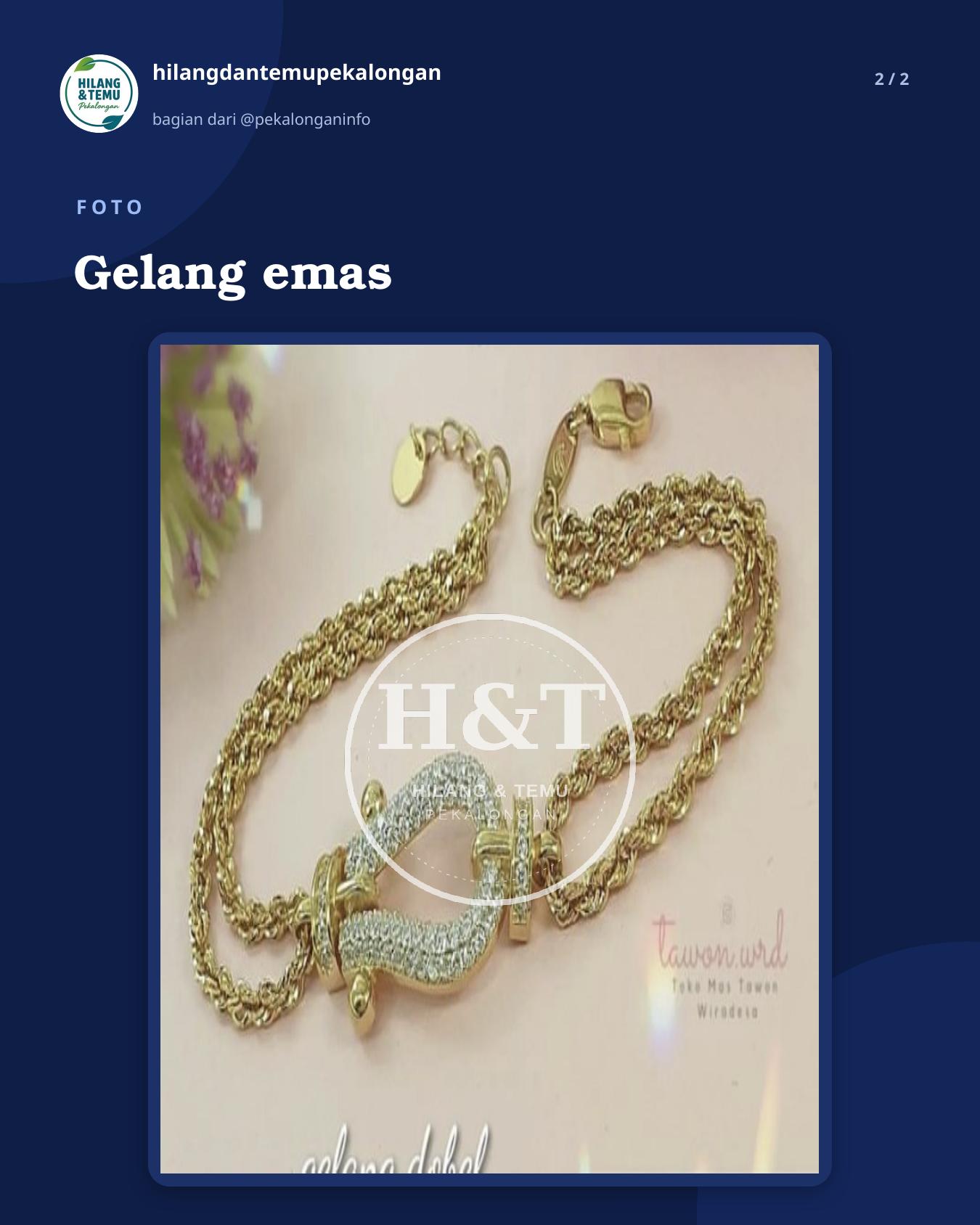 Slide 2 laporan Gelang emas