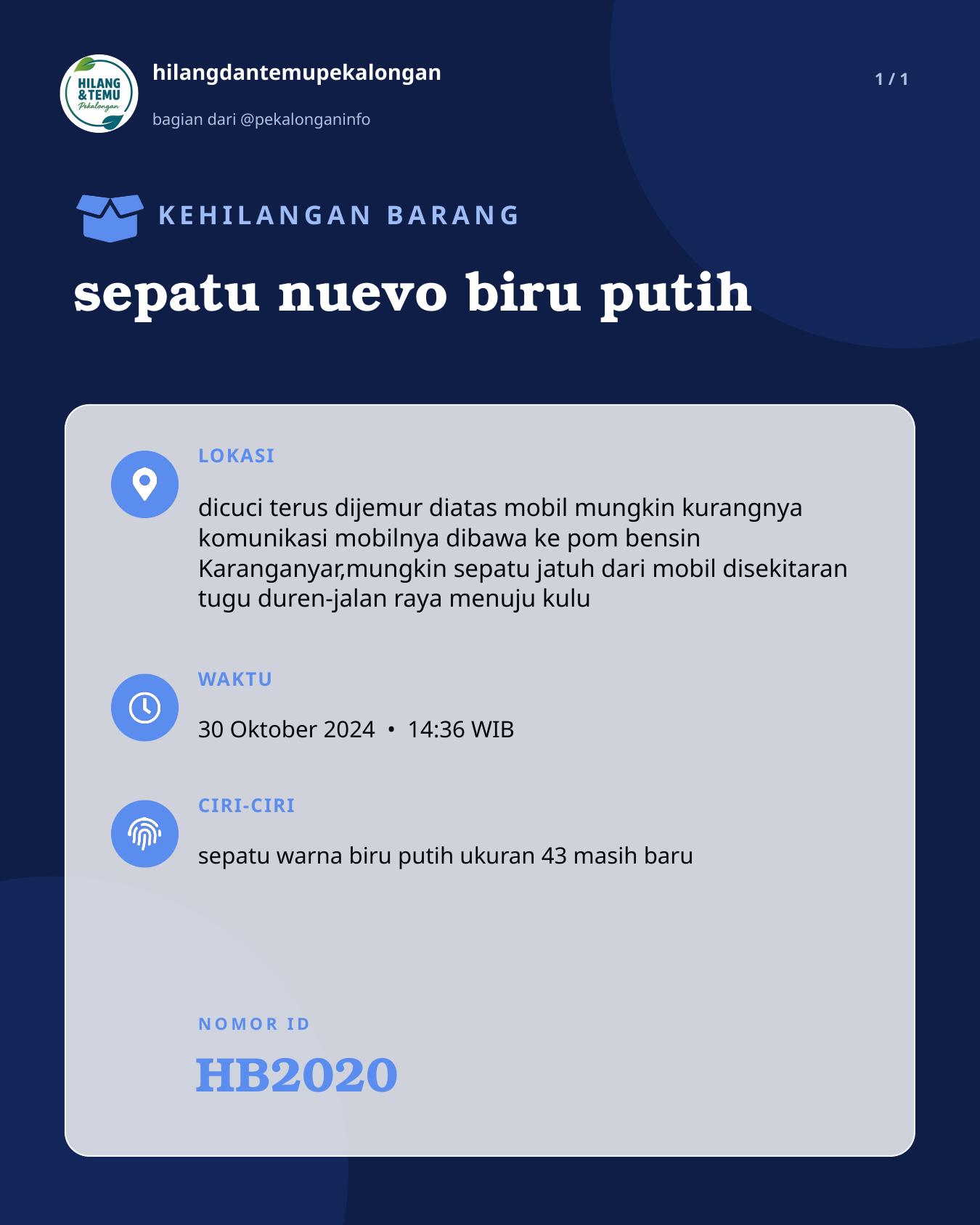 Slide laporan sepatu nuevo biru putih (HB2020)
