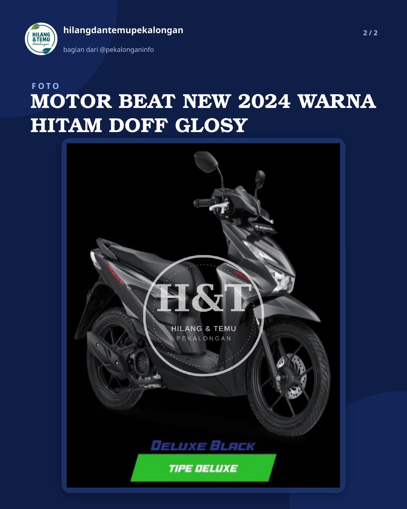Slide 2 laporan MOTOR BEAT NEW 2024 WARNA HITAM DOFF GLOSY