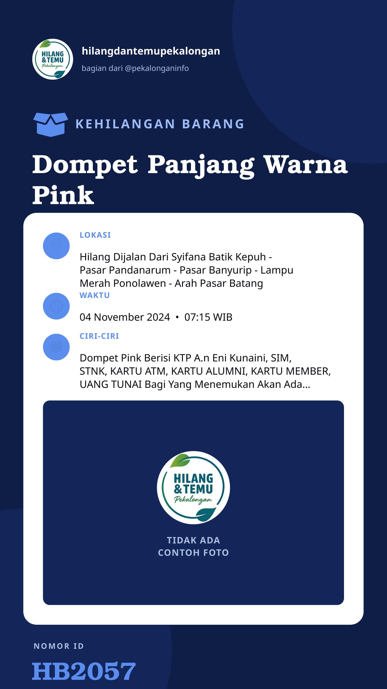 Story 9:16 laporan Dompet Panjang Warna Pink