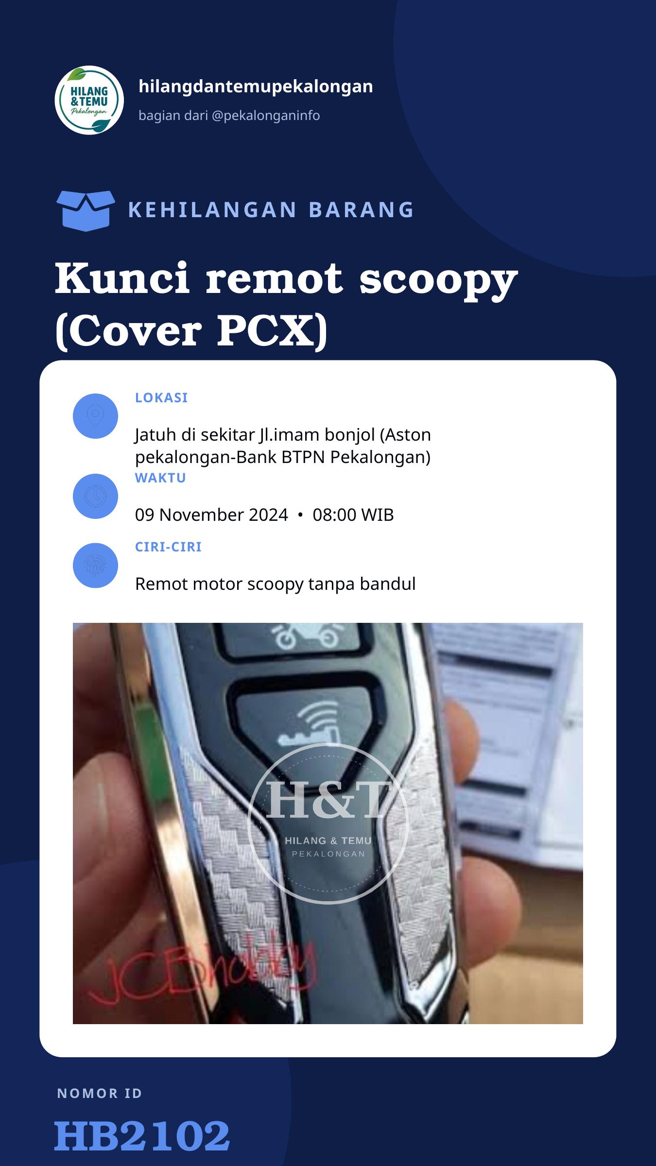 Story 9:16 laporan Kunci remot scoopy (Cover PCX)