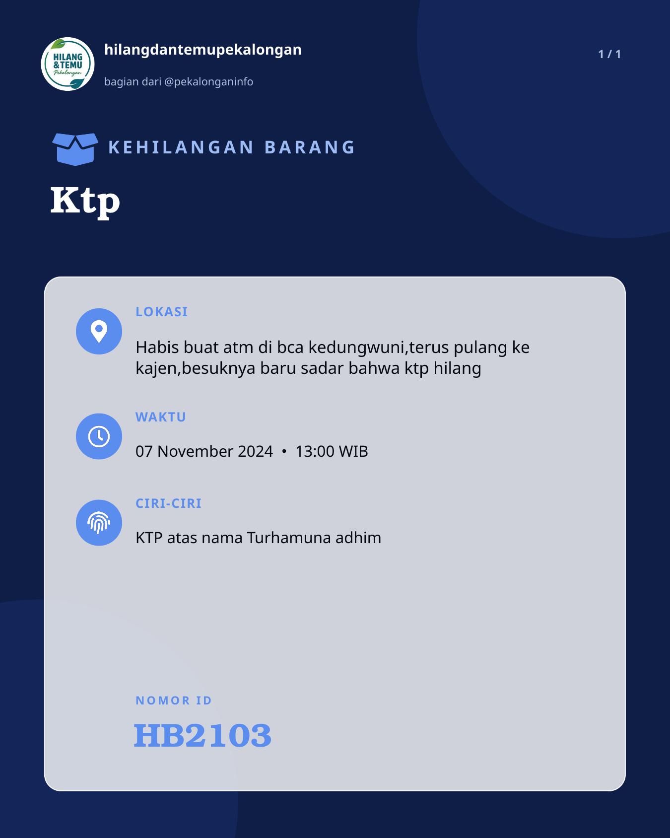 Slide laporan Ktp (HB2103)