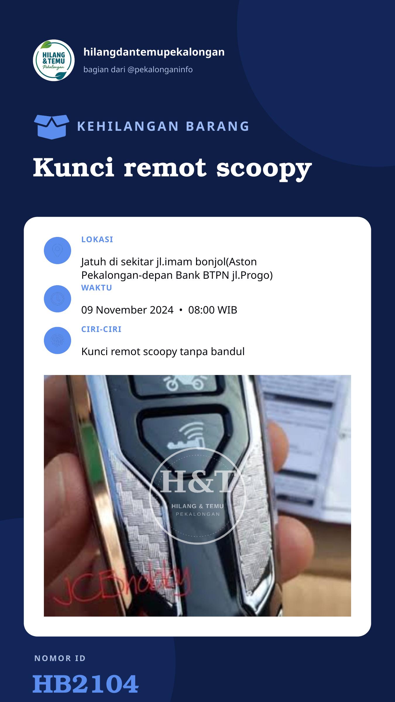 Story 9:16 laporan Kunci remot scoopy