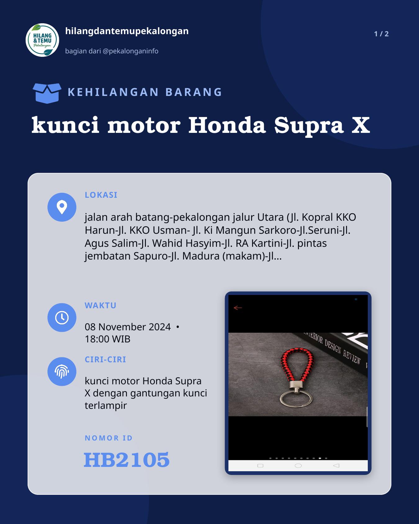 Slide 1 laporan kunci motor Honda Supra X
