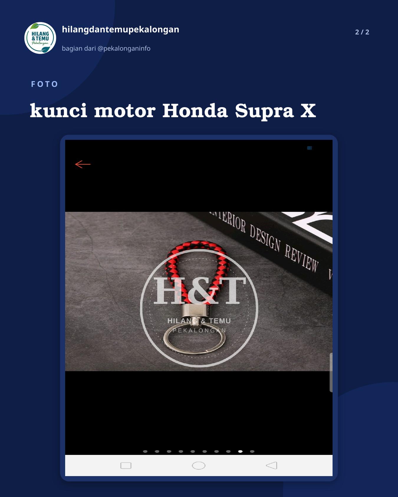 Slide 2 laporan kunci motor Honda Supra X