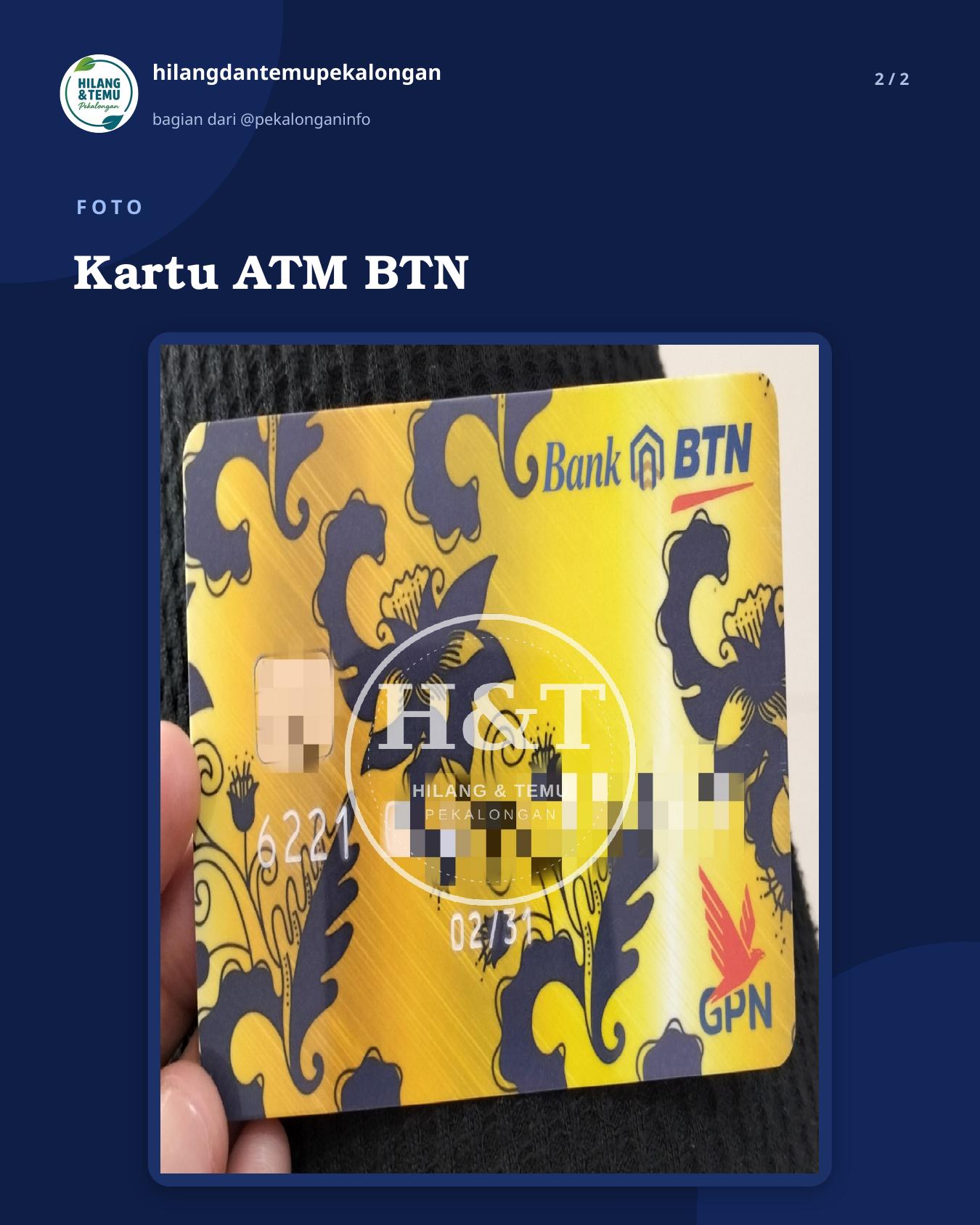 Slide 2 laporan Kartu ATM BTN