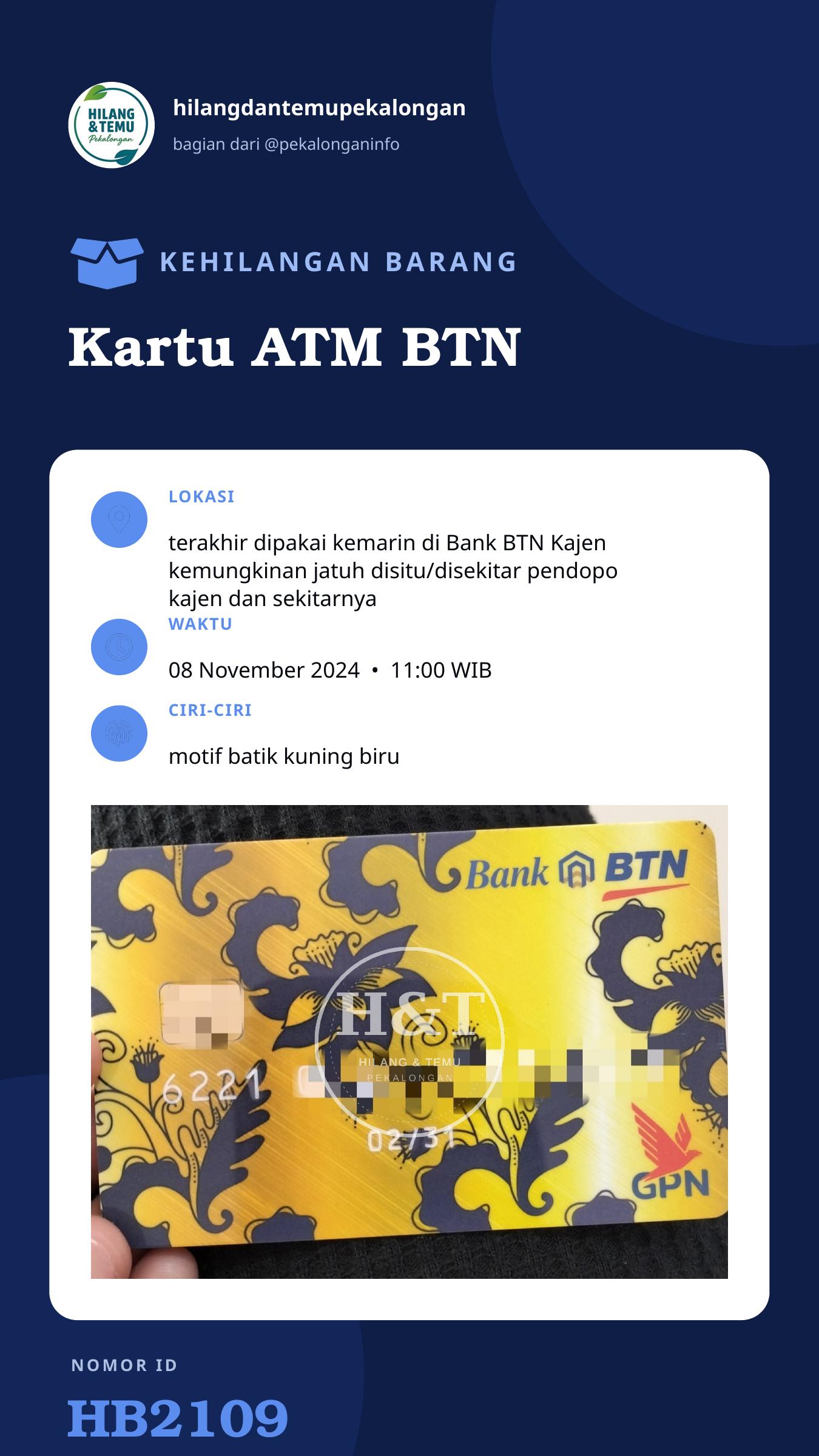 Story 9:16 laporan Kartu ATM BTN