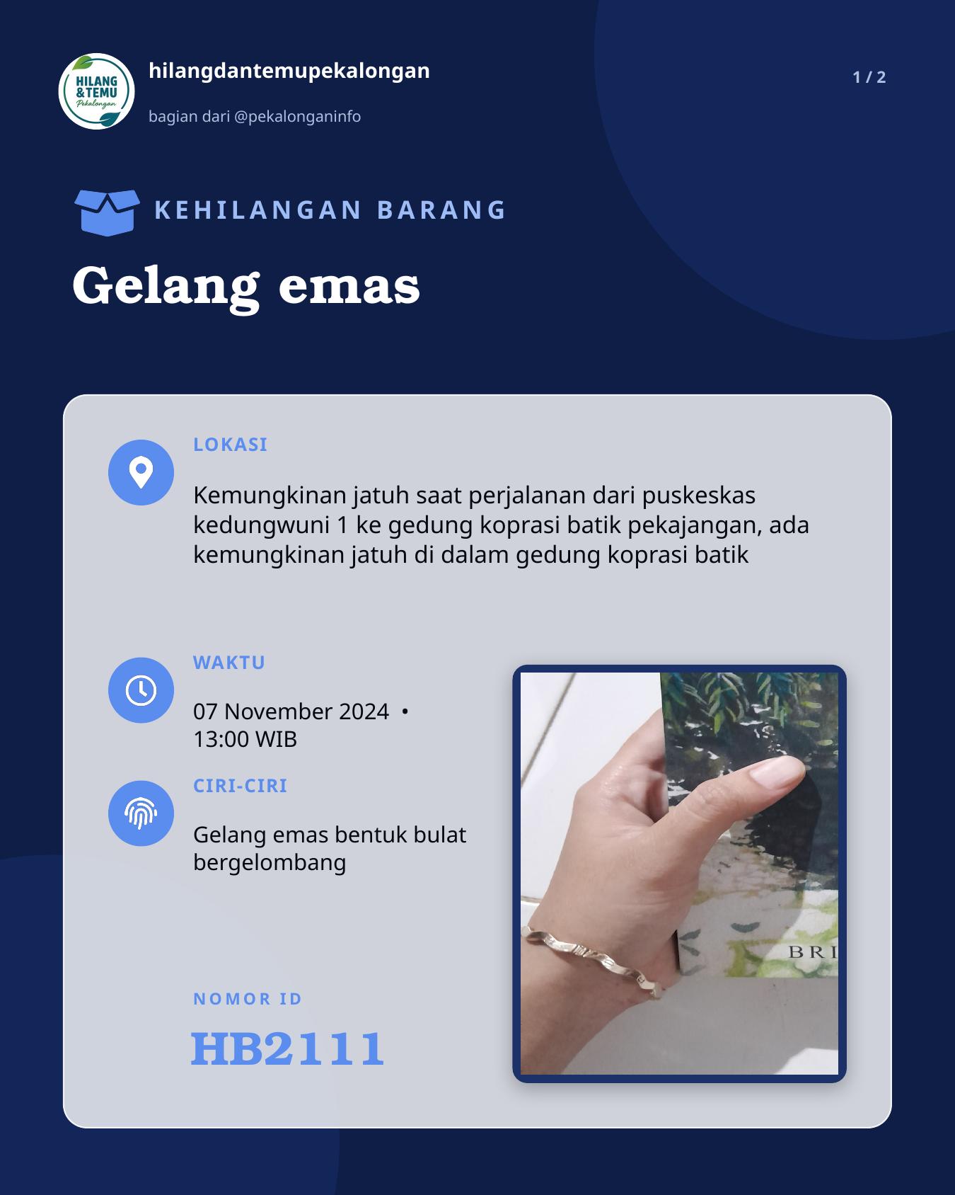 Slide 1 laporan Gelang emas