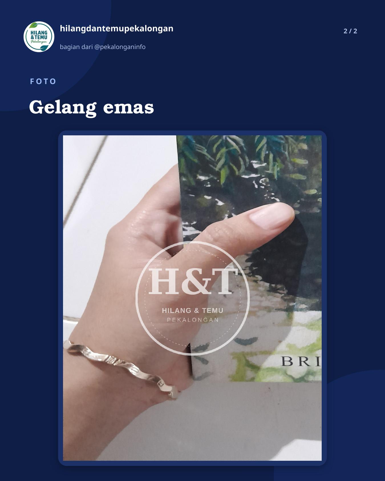 Slide 2 laporan Gelang emas