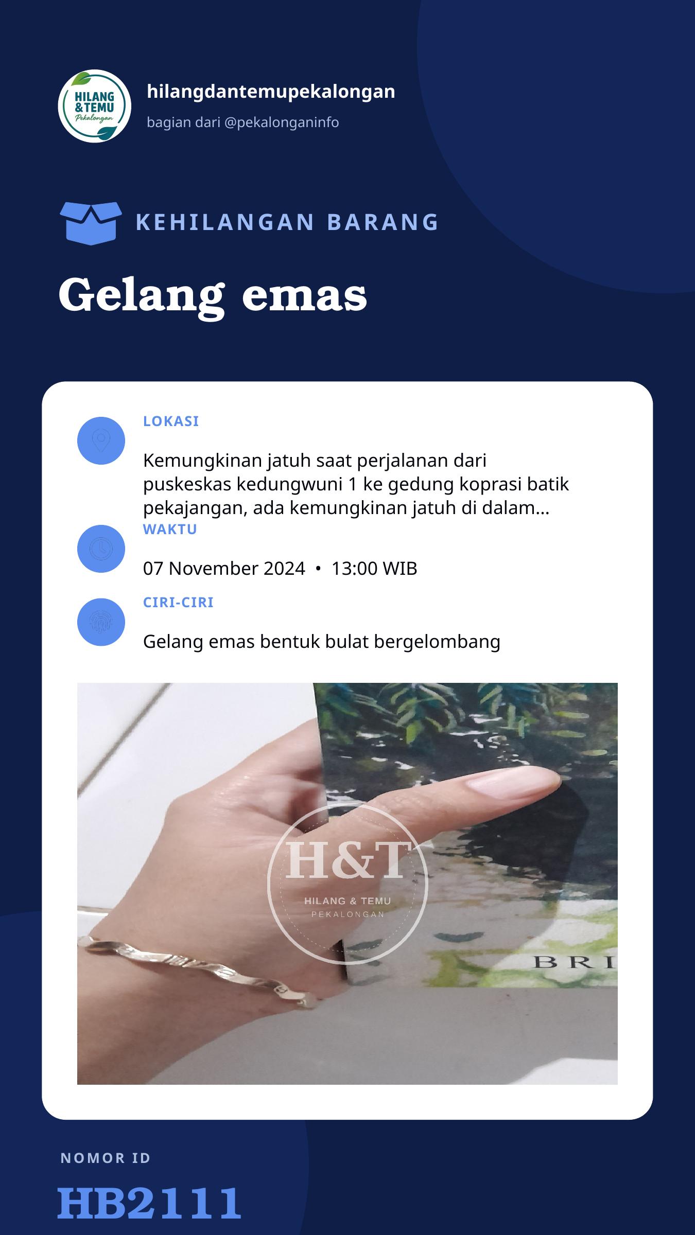 Story 9:16 laporan Gelang emas