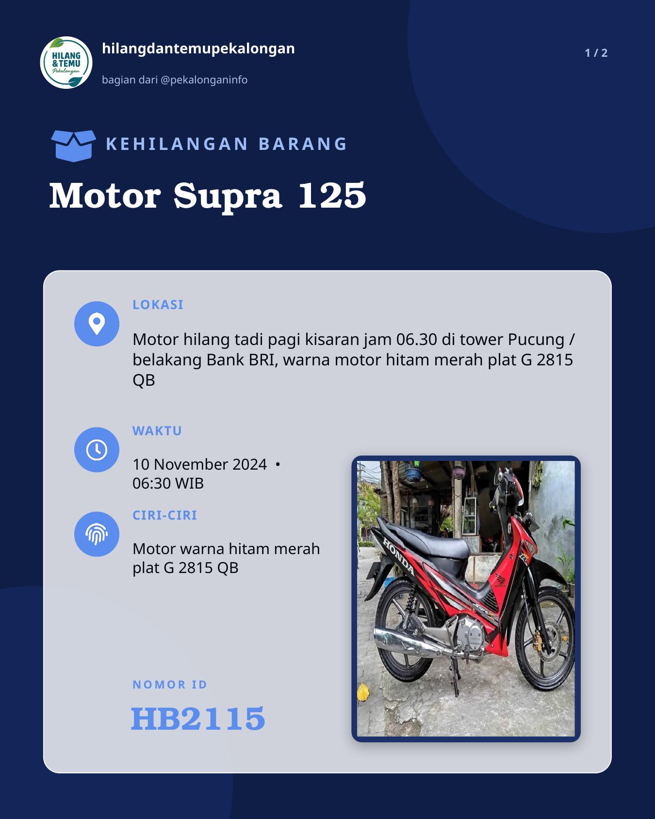 Slide 1 laporan Motor Supra 125