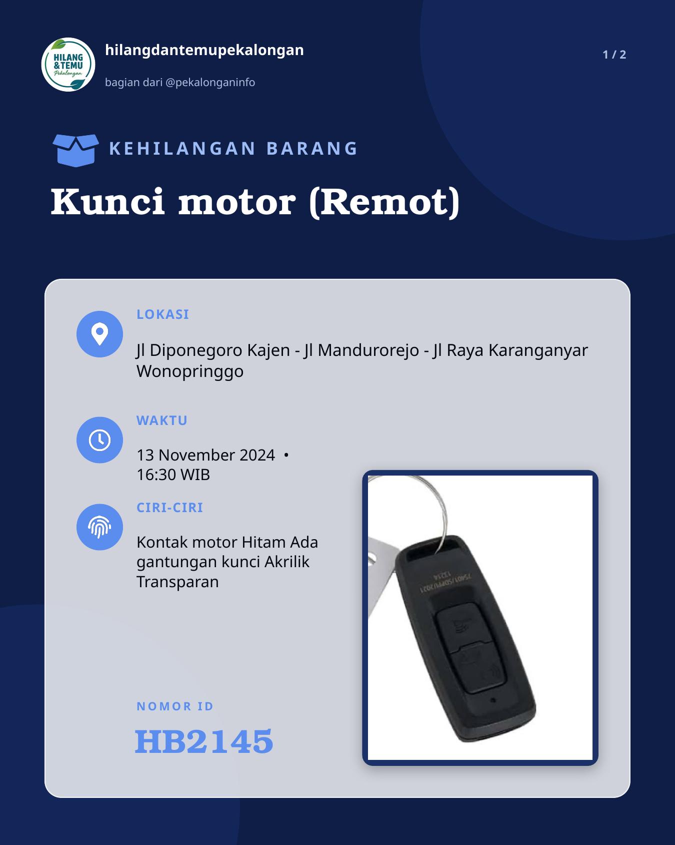 Slide 1 laporan Kunci motor (Remot)
