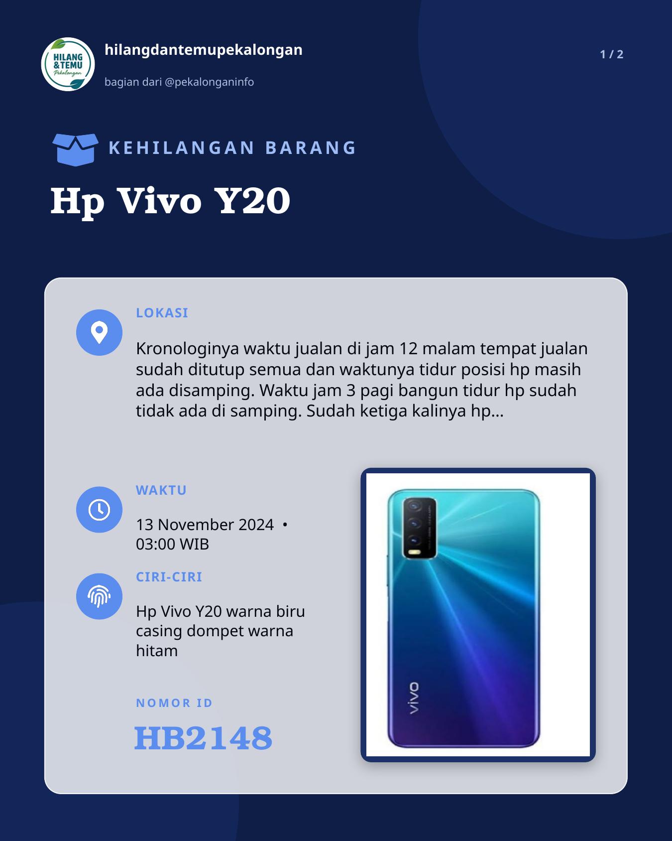 Slide 1 laporan Hp Vivo Y20