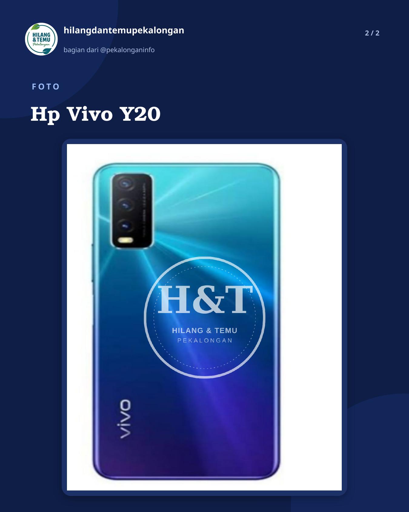 Slide 2 laporan Hp Vivo Y20