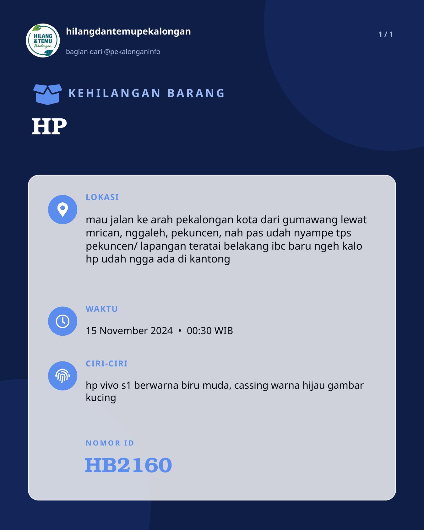 Slide laporan HP (HB2160)