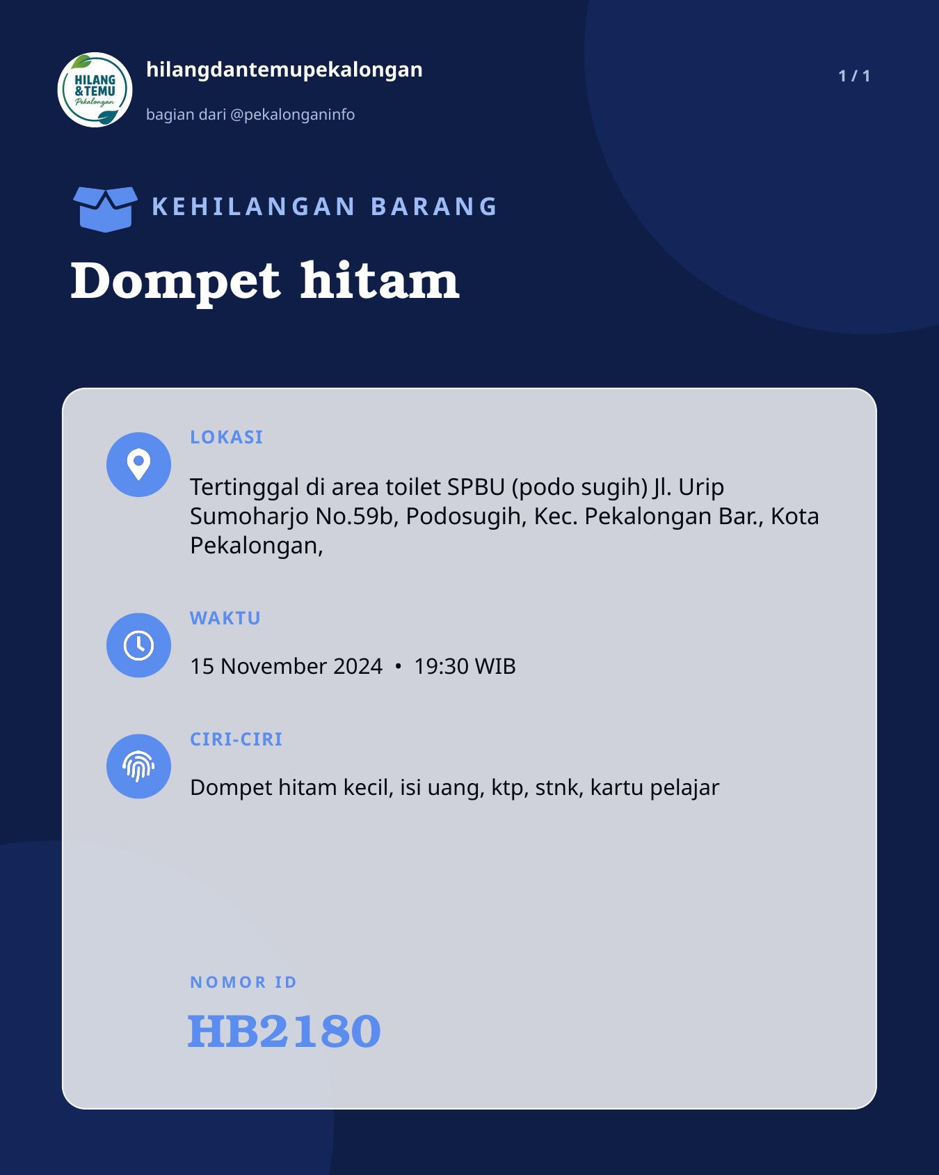 Slide laporan Dompet hitam (HB2180)