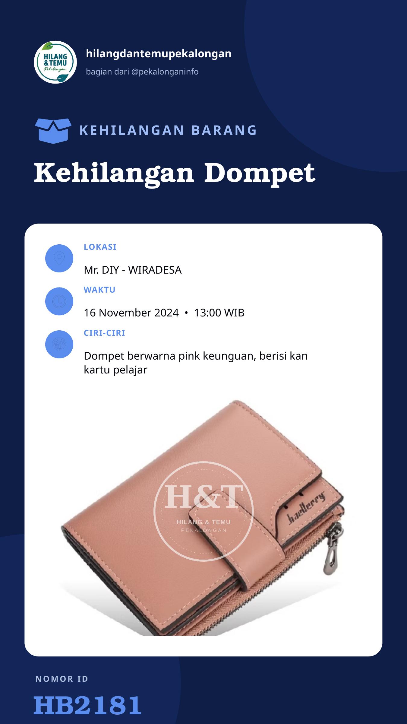 Story 9:16 laporan Kehilangan Dompet