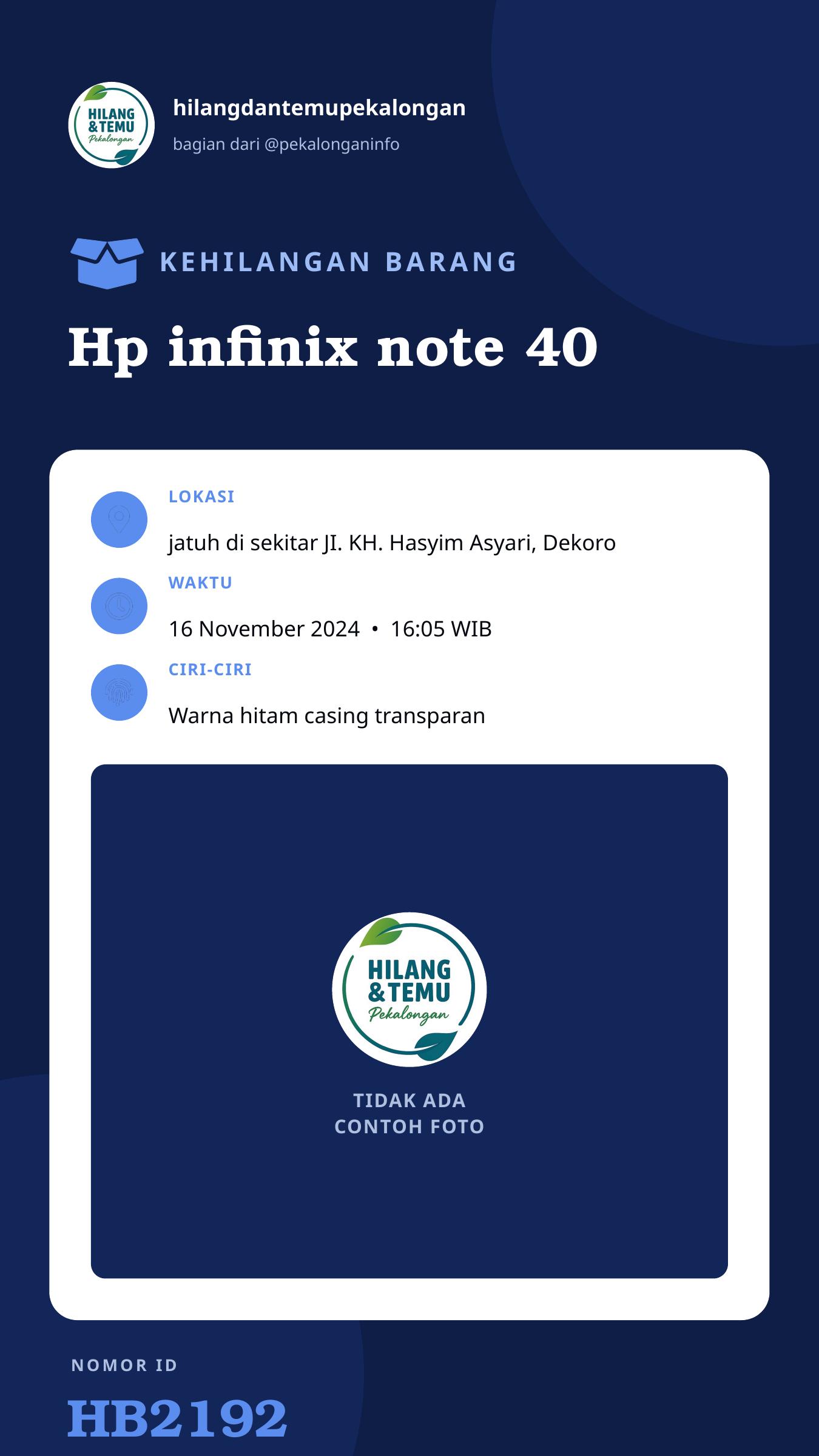 Story 9:16 laporan Hp infinix note 40
