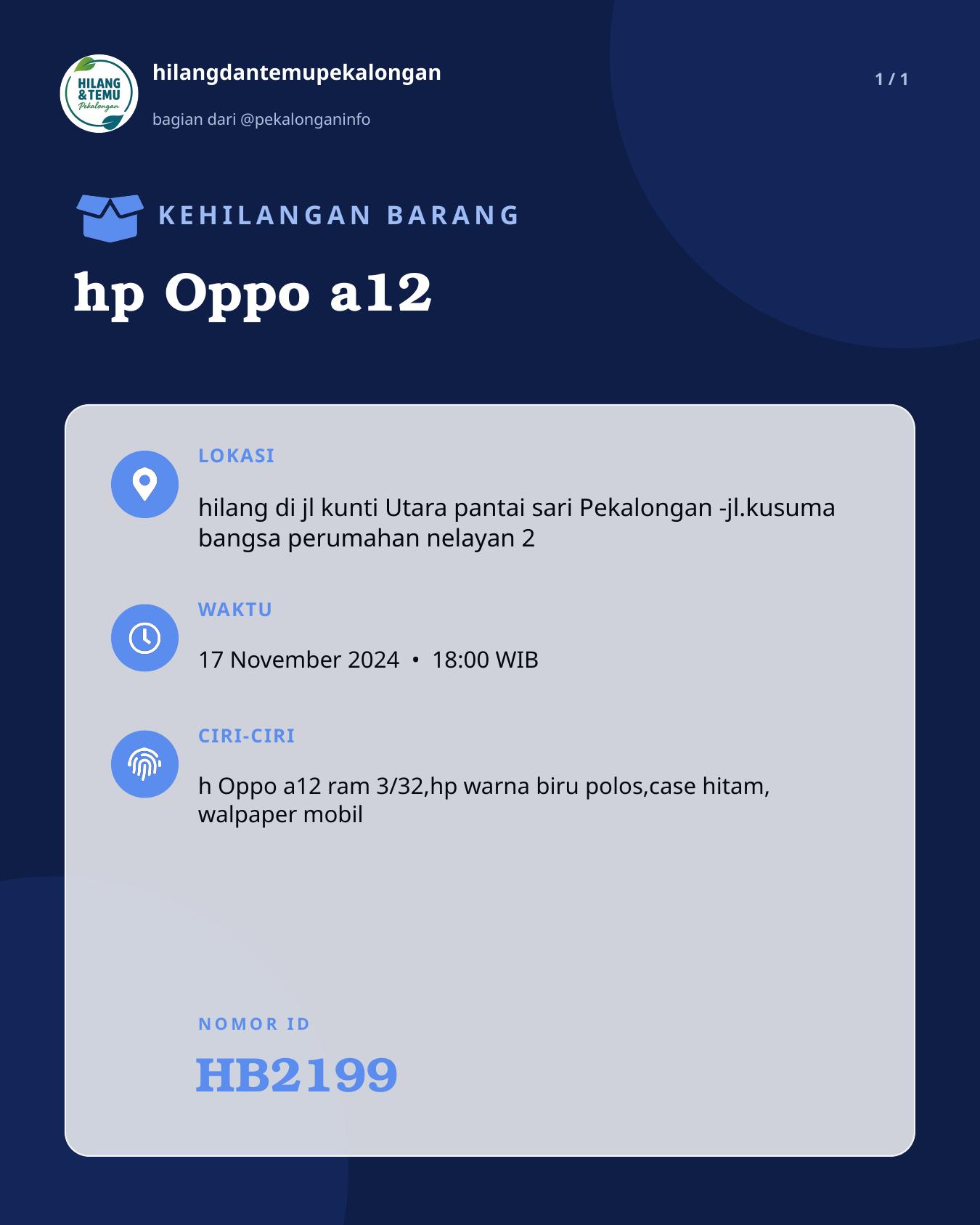 Slide laporan hp Oppo a12 (HB2199)